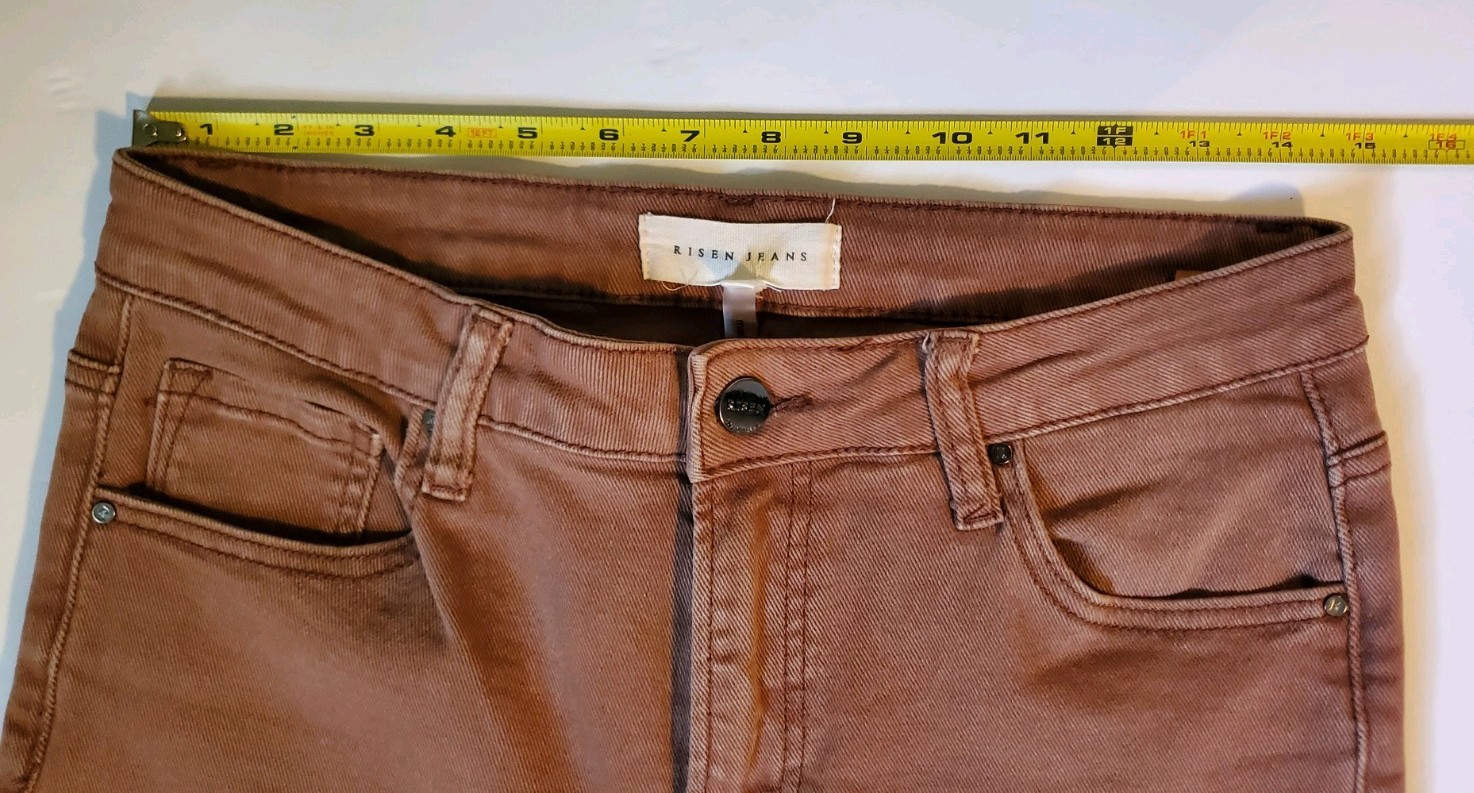 Womens Risen High Rise Wide Leg Jeans Expresso, Brown, Fringe, Slit Size 9/29