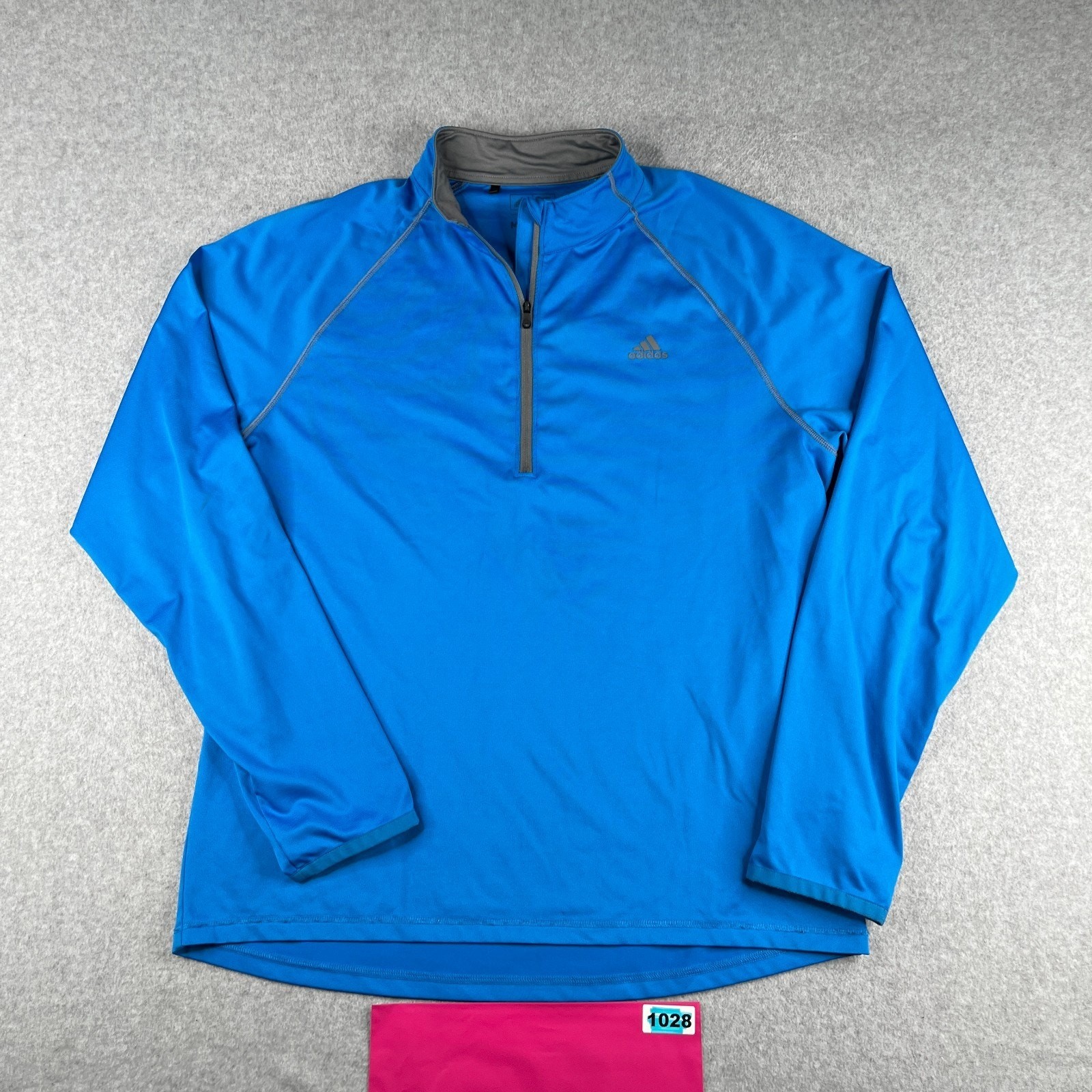 Adidas 1/2 Zip Active Long Sleeve Shirt Medium Blue Long Sleeve Lightweight