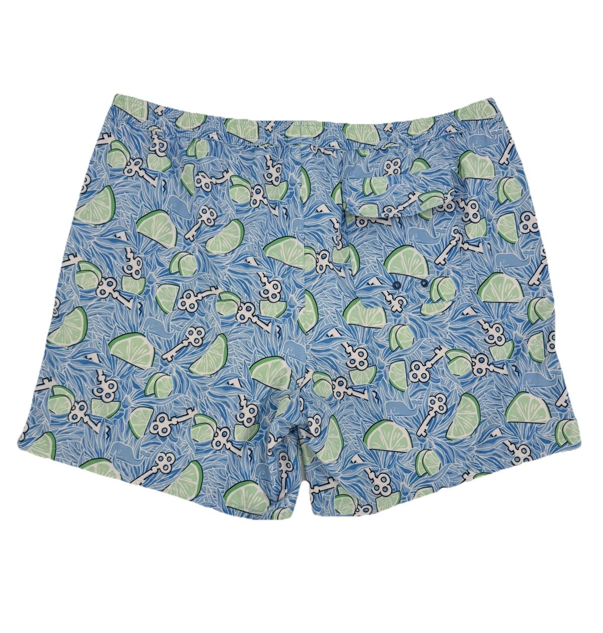 Vineyard Vines Swim Trunks Mens XXL Key Lime Print Mesh Lined Stretch 7” Inseam