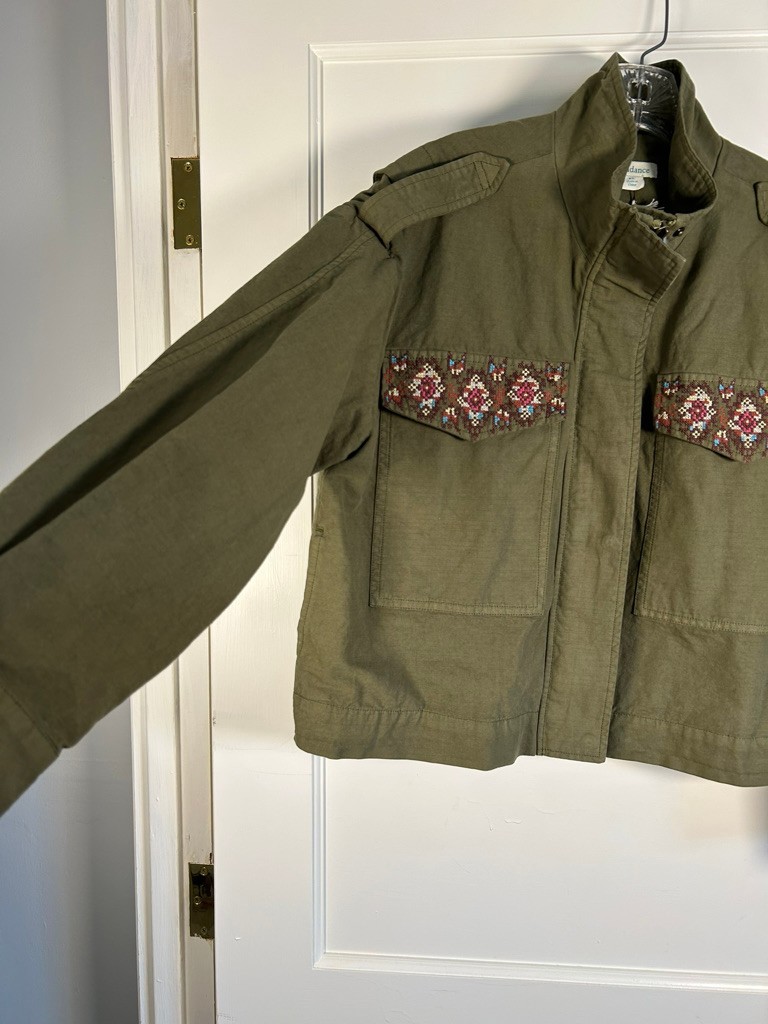 NWT Sundance Catalog Love and Soul Jacket Military Style Size PL