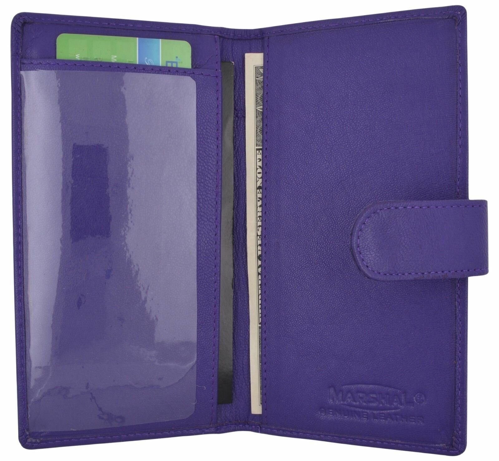 Checkbook Cover Holder Super Slim Plain Mens Womens Genuine Leather Cowhide New