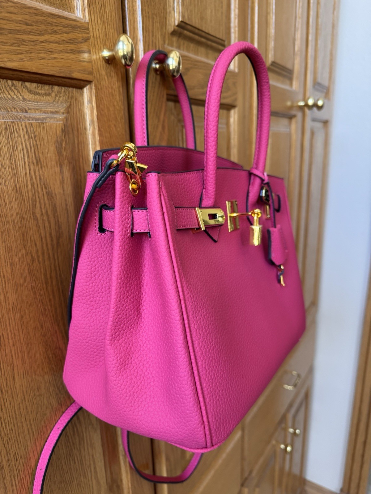 Leather Fushia Satchel