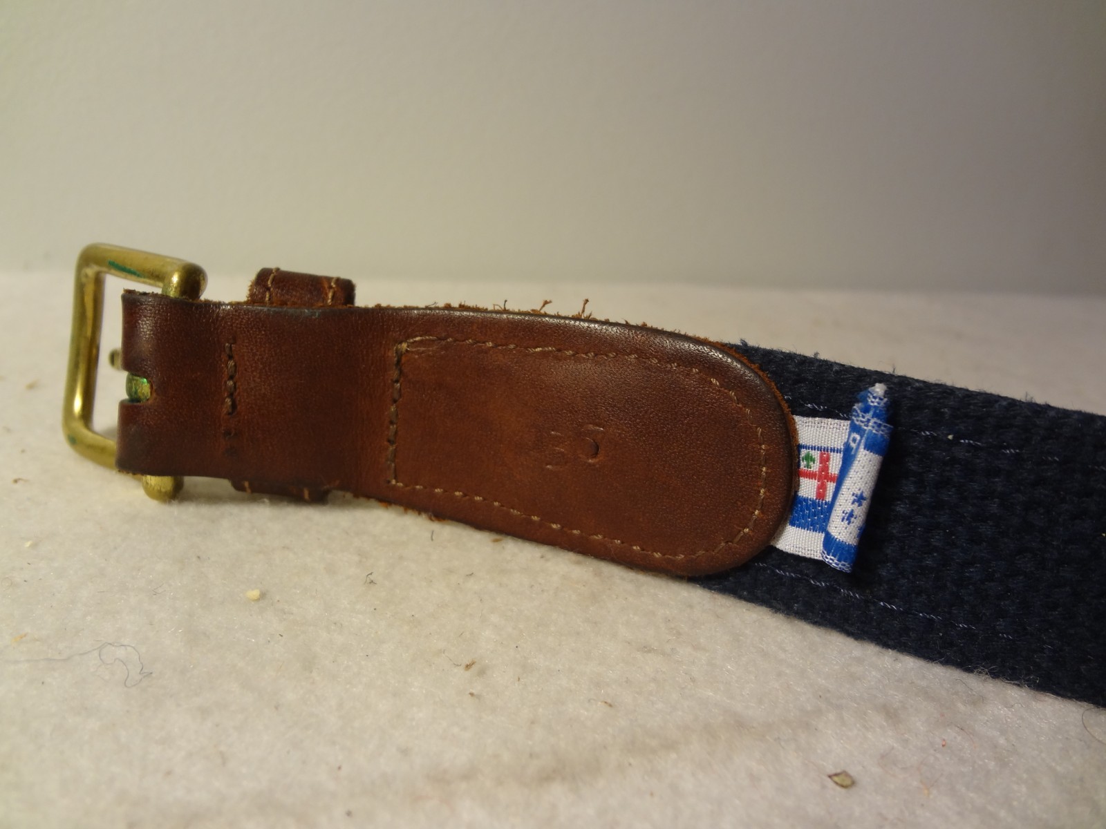 Vintage Preppy Belt with Flags by Preston Made In New England 35 1/2″ – 38 1/2″