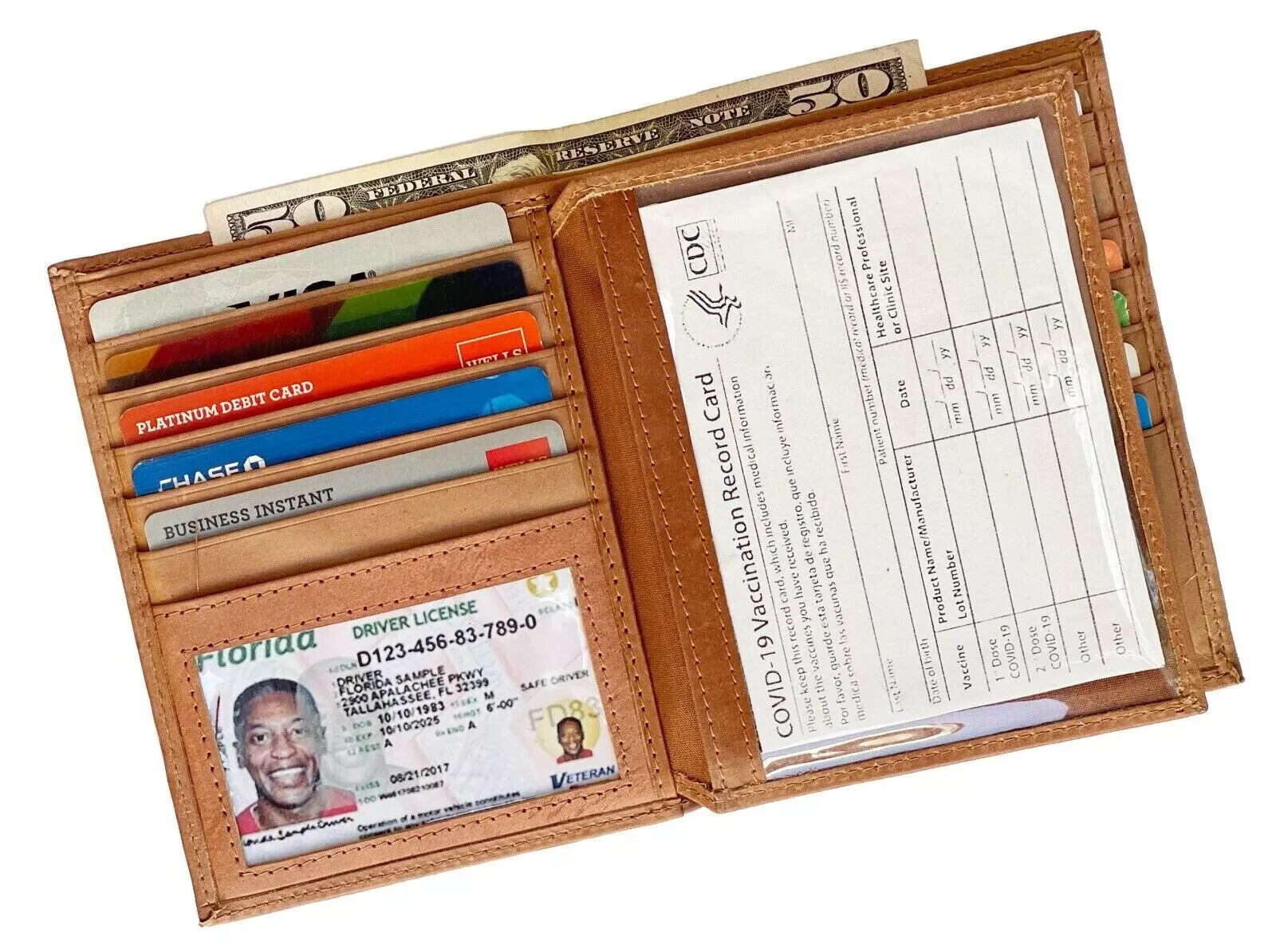 Men’s Genuine Leather Bifold Wallet Hipster Credit Card ID Holder RFID Blocking