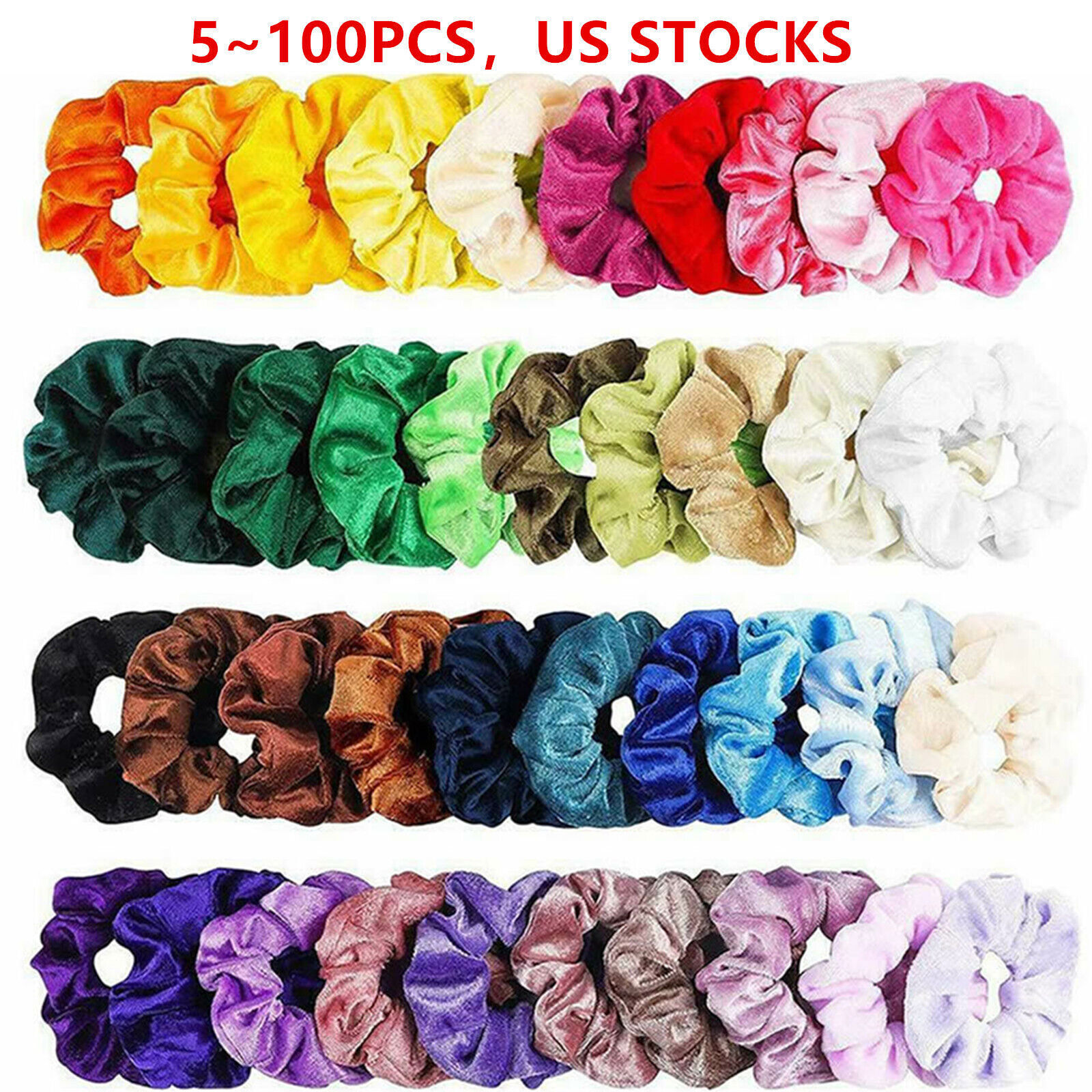 Women Girl Hair Scrunchies Velvet Elastic Hair Bands Scrunchy Rope Ties Lot