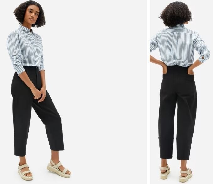 Everlane The Utility Barrel Pant Black Size 6 Regular NWT