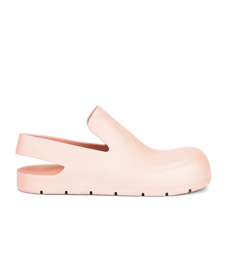 NEW BOTTEGA VENETA PUDDLE SANDALS SLINGBACK RUBBER Peachy Size 39 US 9