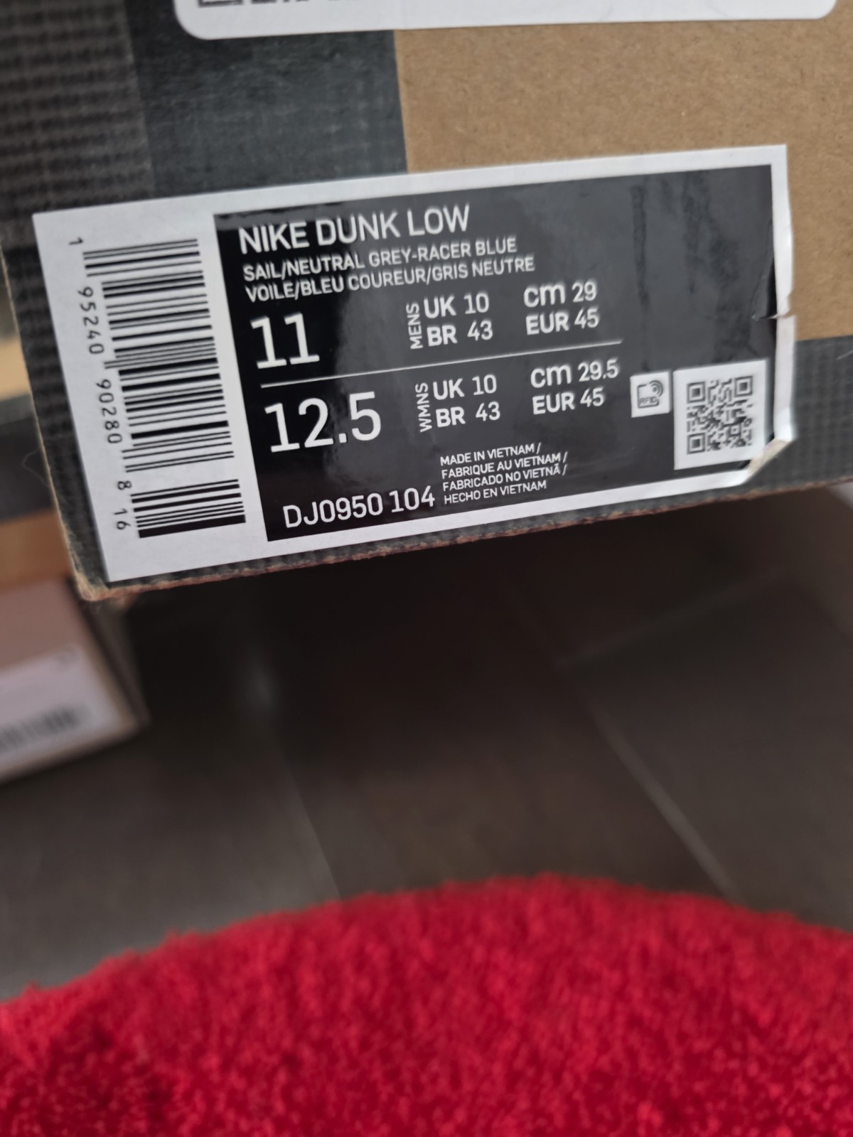 Nike x Off-White Dunk Lot 32 Size 11 Grey Blue White Virgil