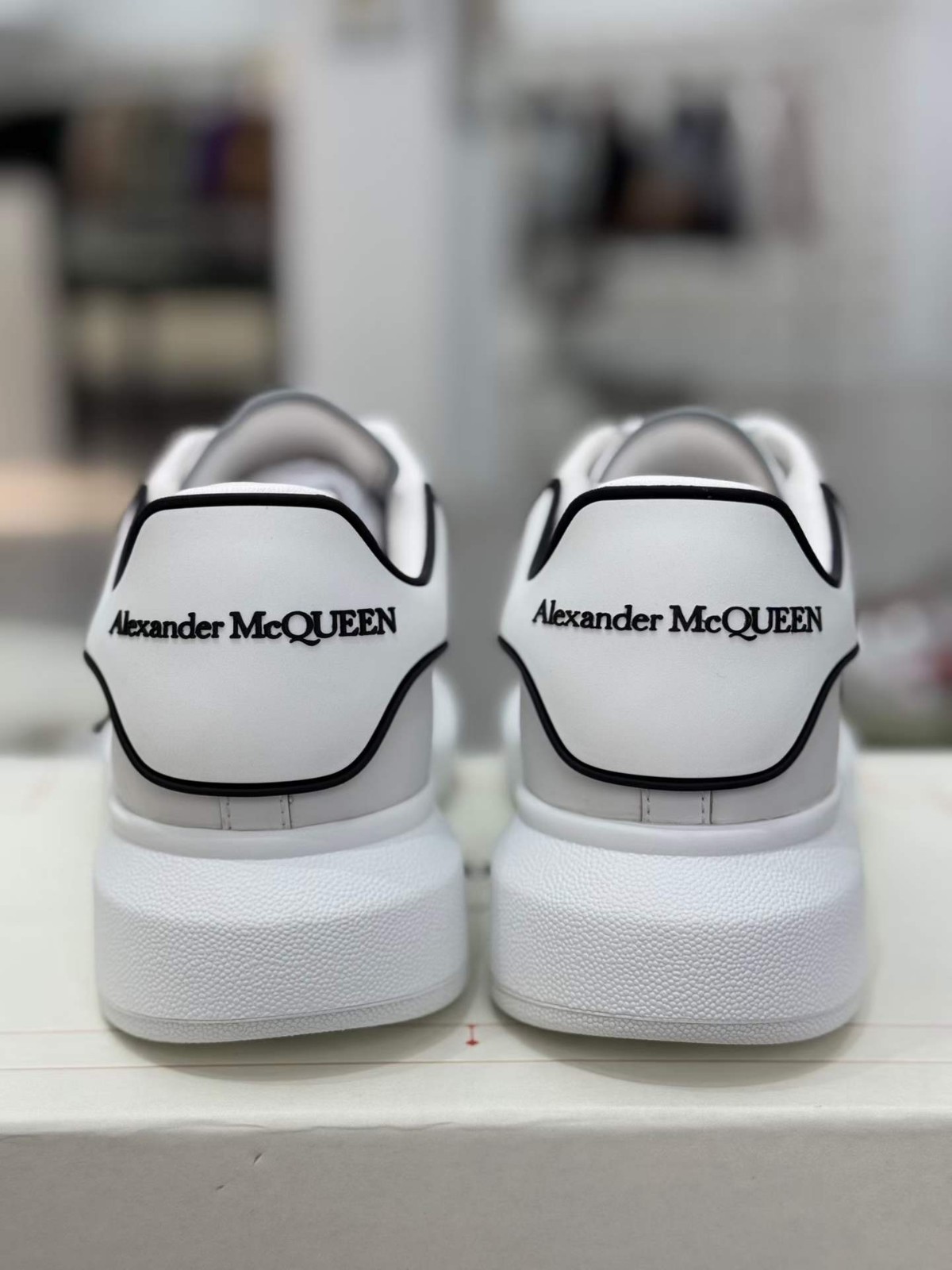 Alexander McQueen Oversized Sneaker White Black Heel Men Trainers