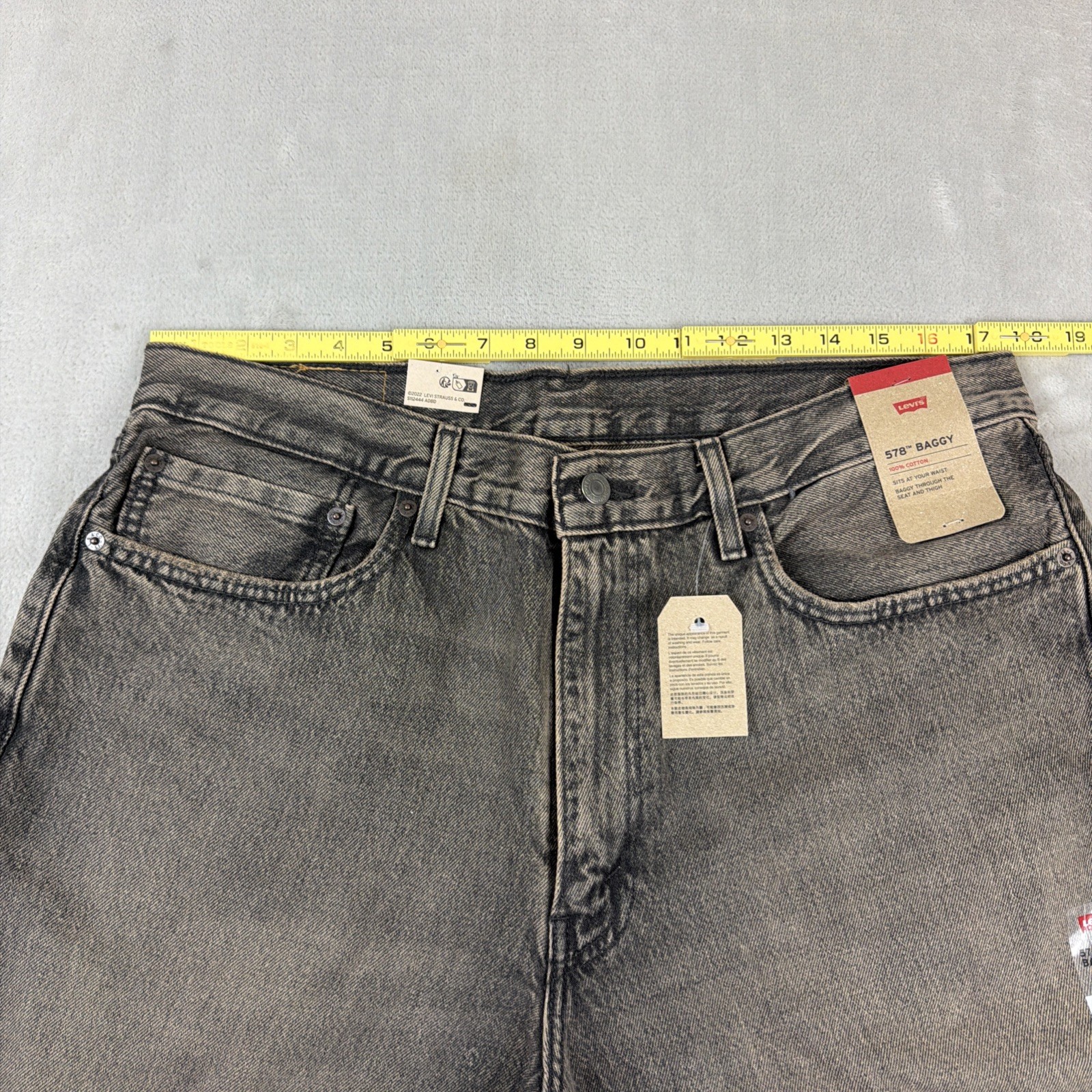 Levi’s 578 Baggy Denim Jeans Men’s Size 36×30 Gray Cotton Y2K