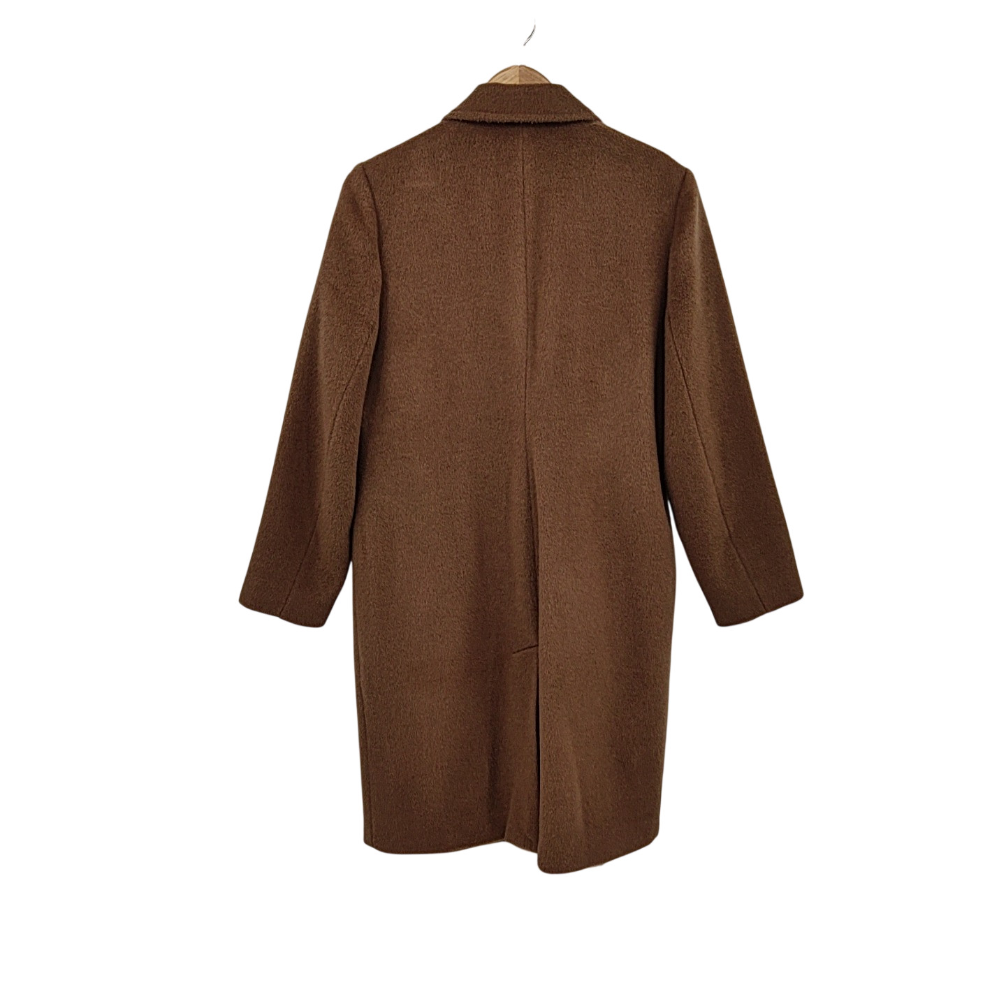 Quince Camel Hair Single-Breasted Midi Coat Mocha Brown Outerwear L