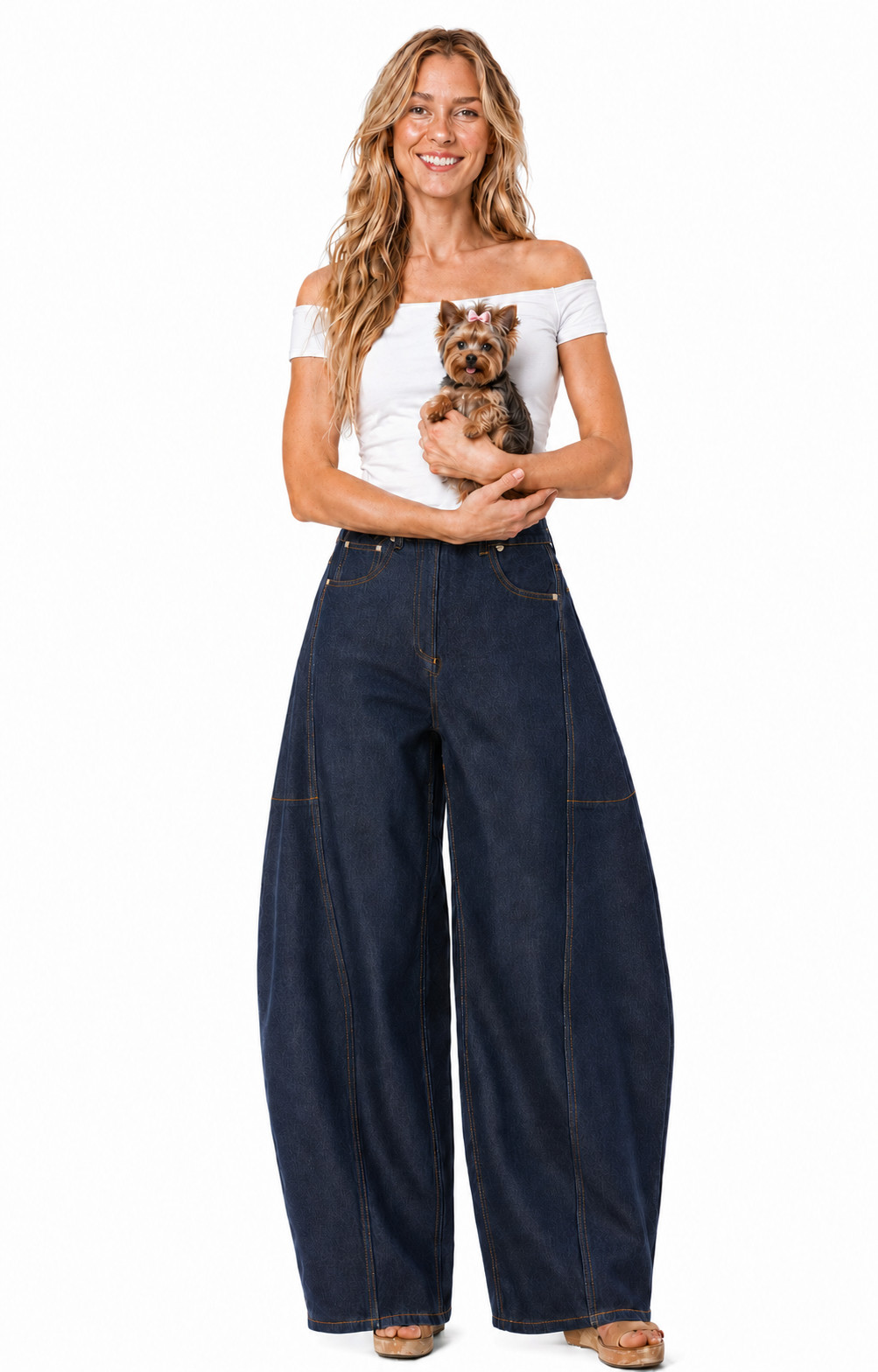 Tibi Women’s Sid Jean Regular Balloon Barrel Wide Leg Snap Hem Dark Size 27 NWOT