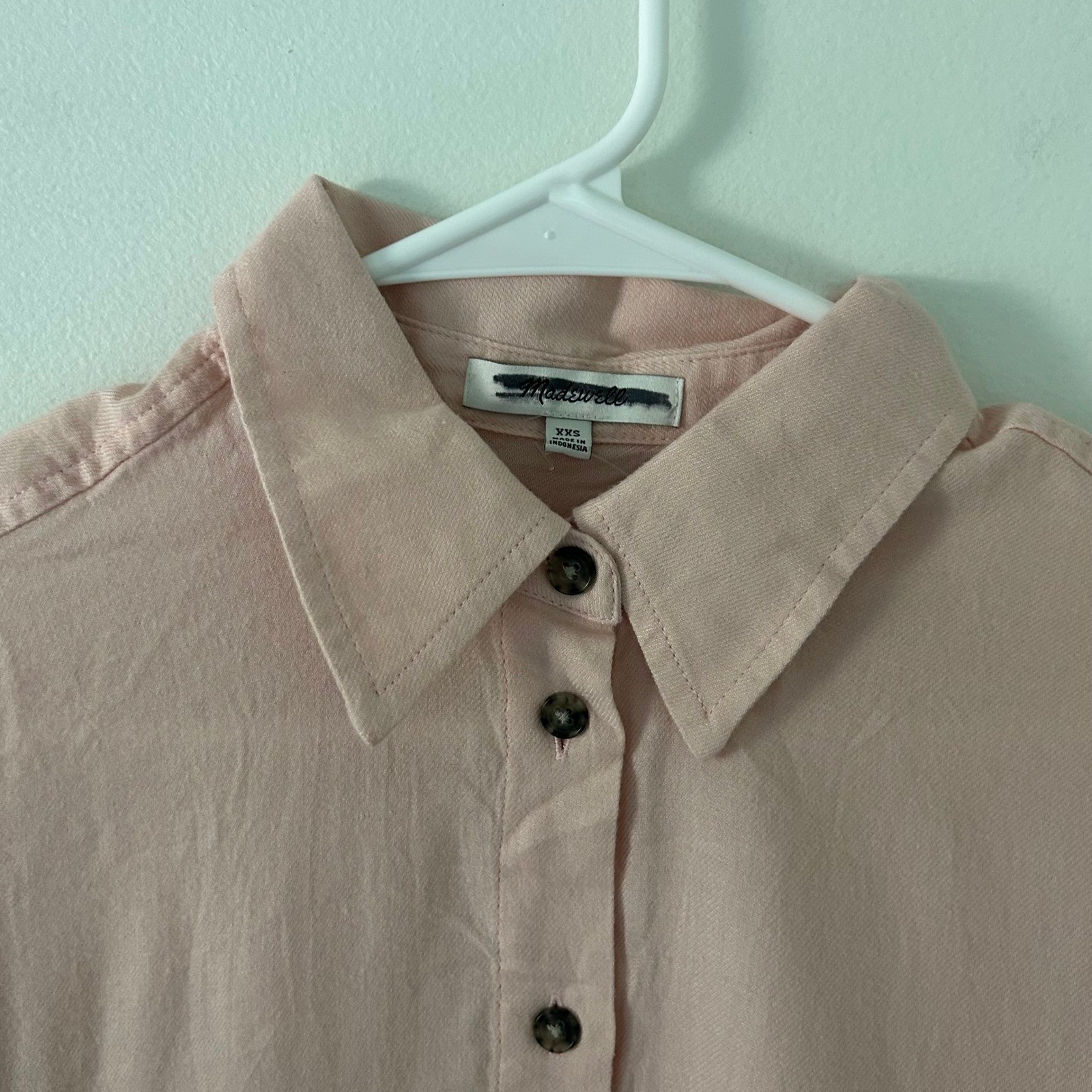 Madewell Womens Dusty Pink Heathered Lightweight Flannel Dolman Button XXS New