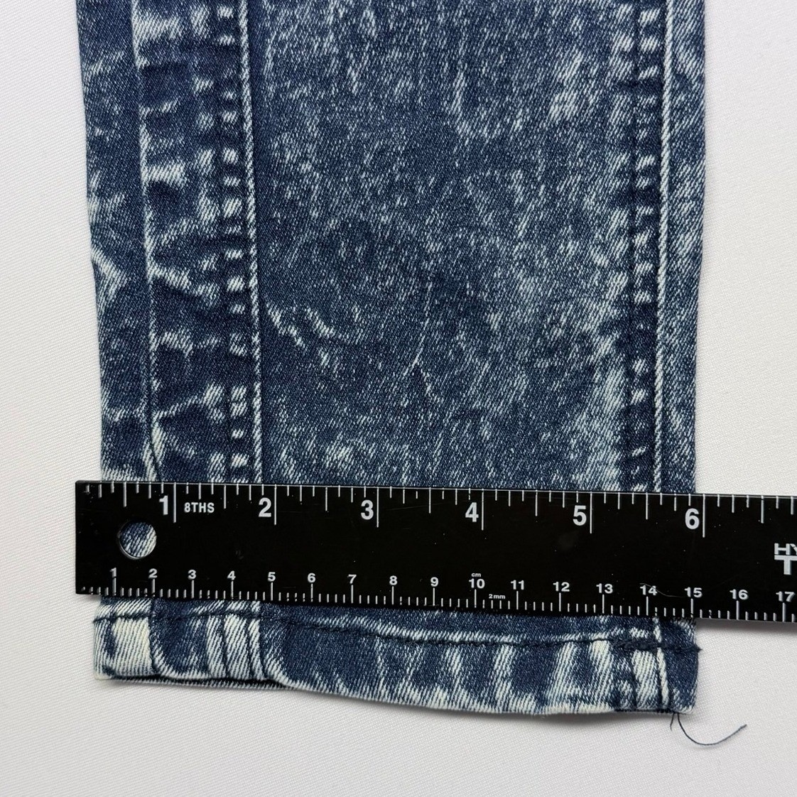 Denim & Rivets Mens Size 12 Blue Acid Wash Moto Biker Slim Stretch Jeans Ribbed