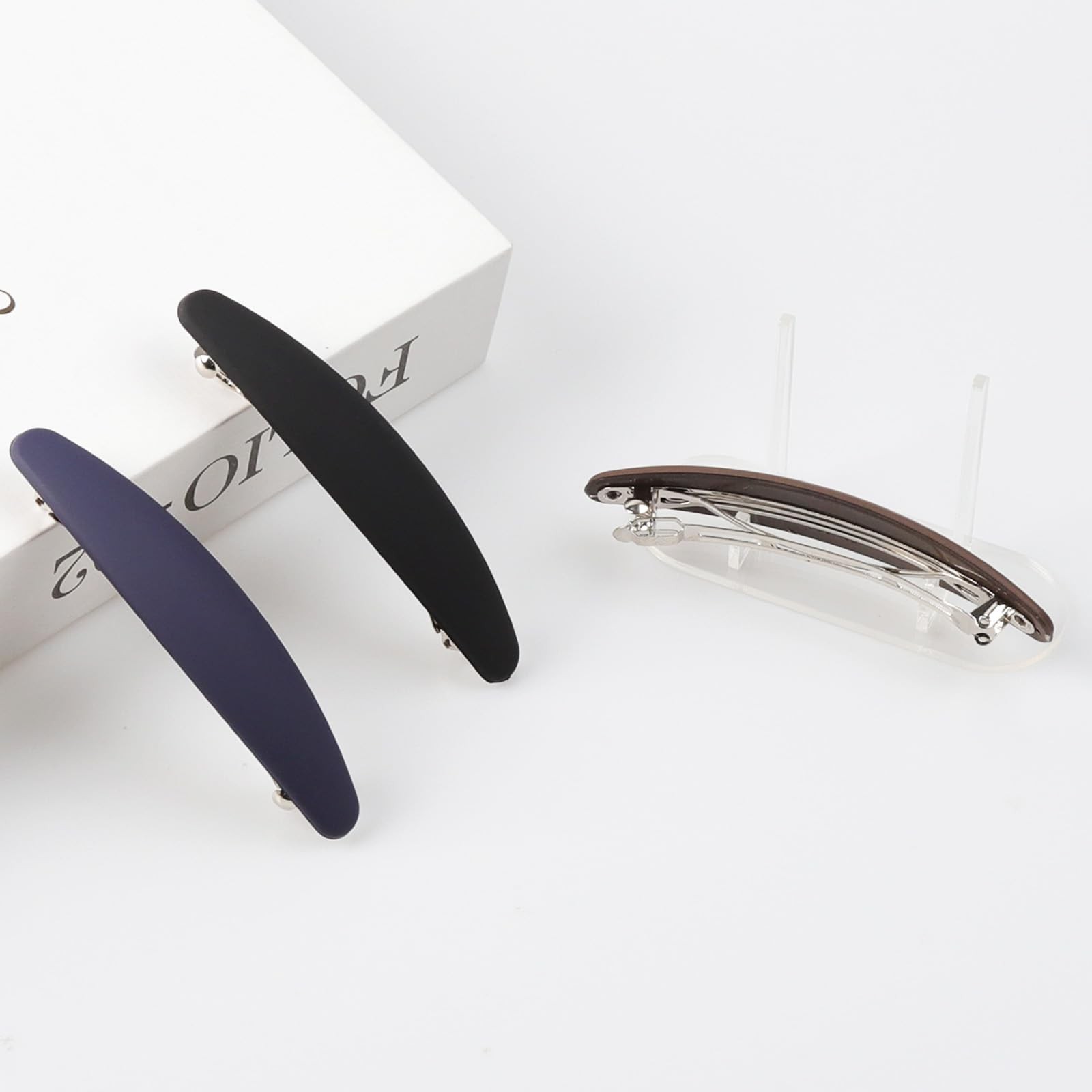 3PCS Large Hair Barrette Matte 4 Inch No Slip 1 Count (Pack of 3), Multicolor