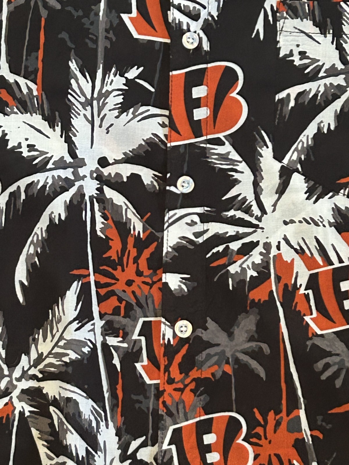 CINCINNATI BENGALS HAWAIIAN SHIRT CLASSIC LOGO VINTAGE STYLE SZ : XXL 2XL