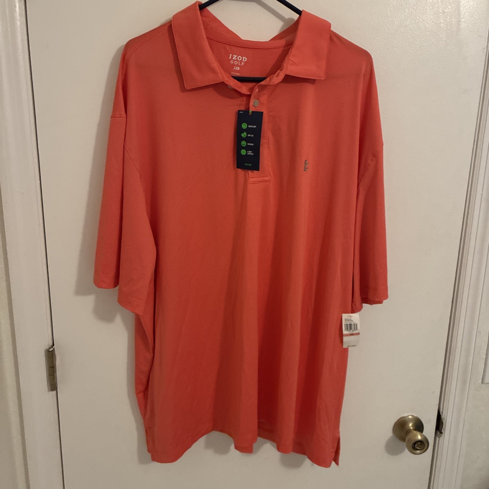 NWT Izod Swingflex Elite Short Sleeve Golf Polo Men’s Polyester Orange Size 3XB