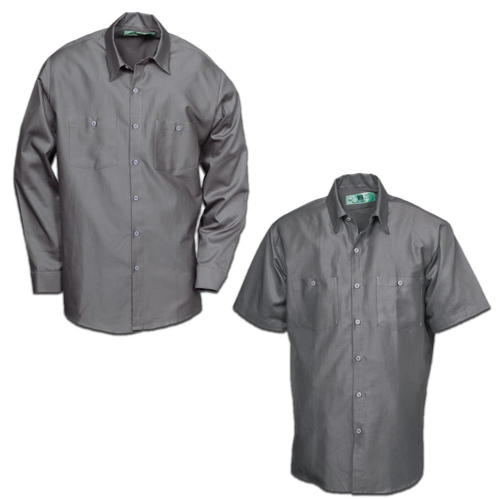 Reed Work Shirt Short Long Sleeve Button Up 100% Cotton Industrial Uniform #S