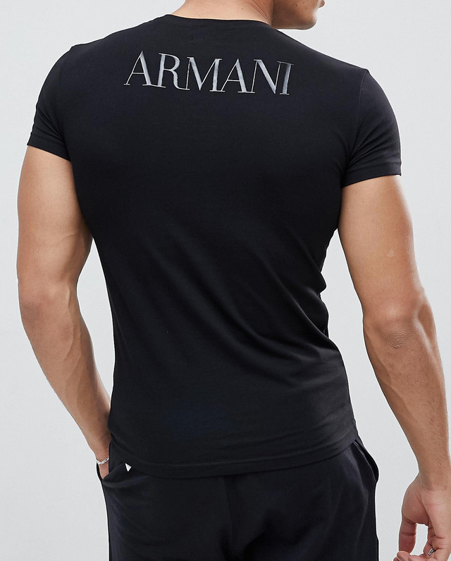 Emporio Armani Black Mens T shirt Glossy print size M*L*XL*XXL*3XL