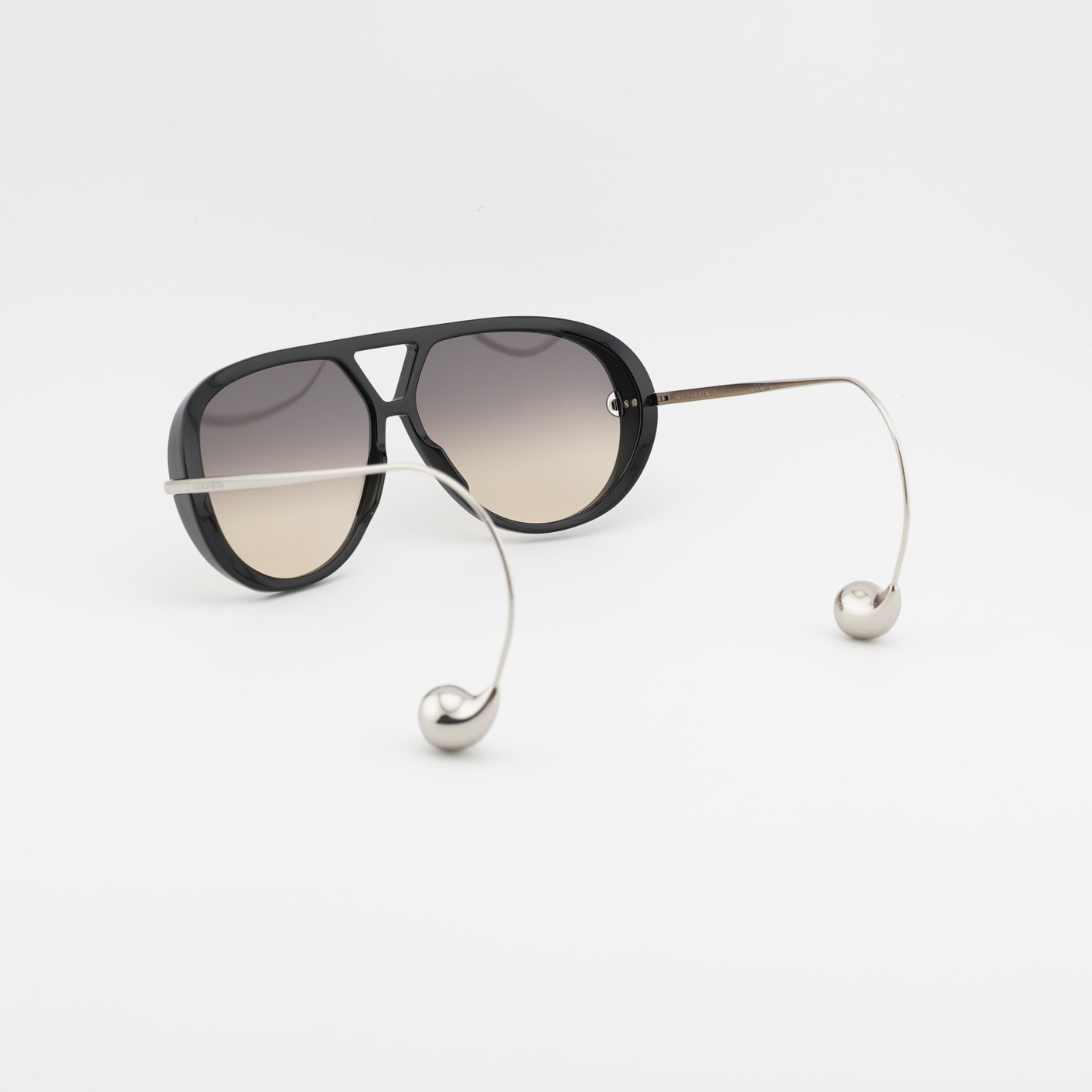 Bottega Veneta BV1273S 010 Black/Silver/Double Gradient Brown To Ochra 63-12-…