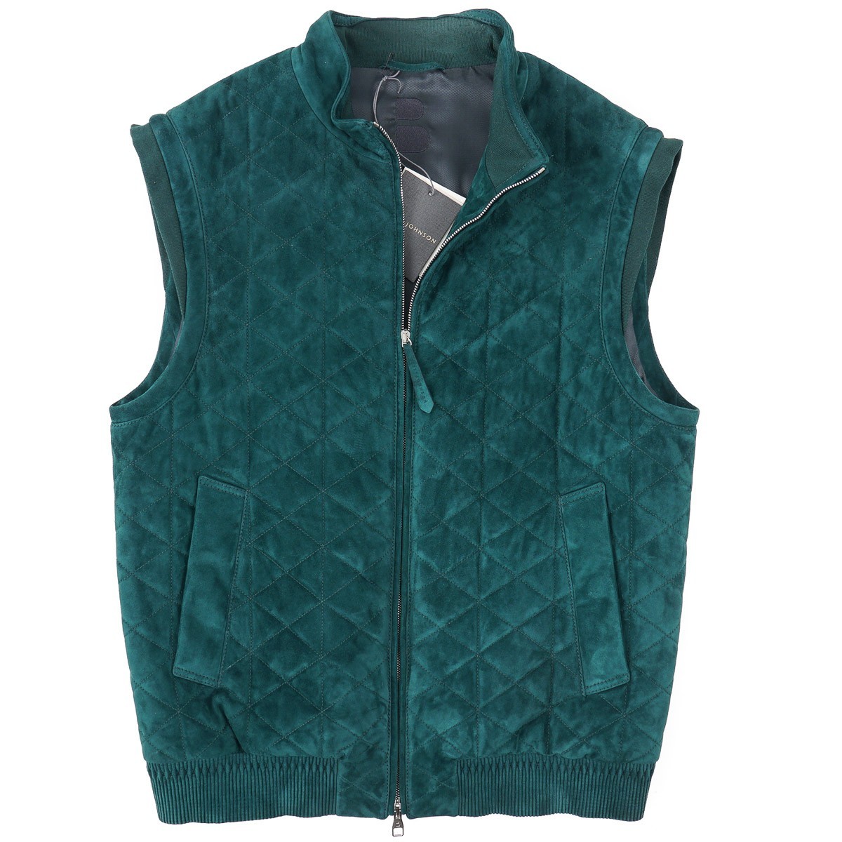 Brett Johnson Quilted Cashmere Calf Suede Leather ‘Portofino’ Vest M (Eu 50) NWT