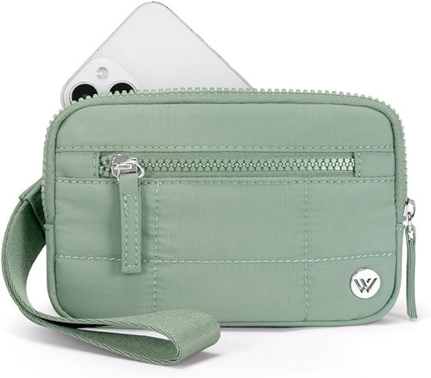 Wristlet Wallets for Women Nylon Quilted RFID Wallet with 3 Zipper Purse for …