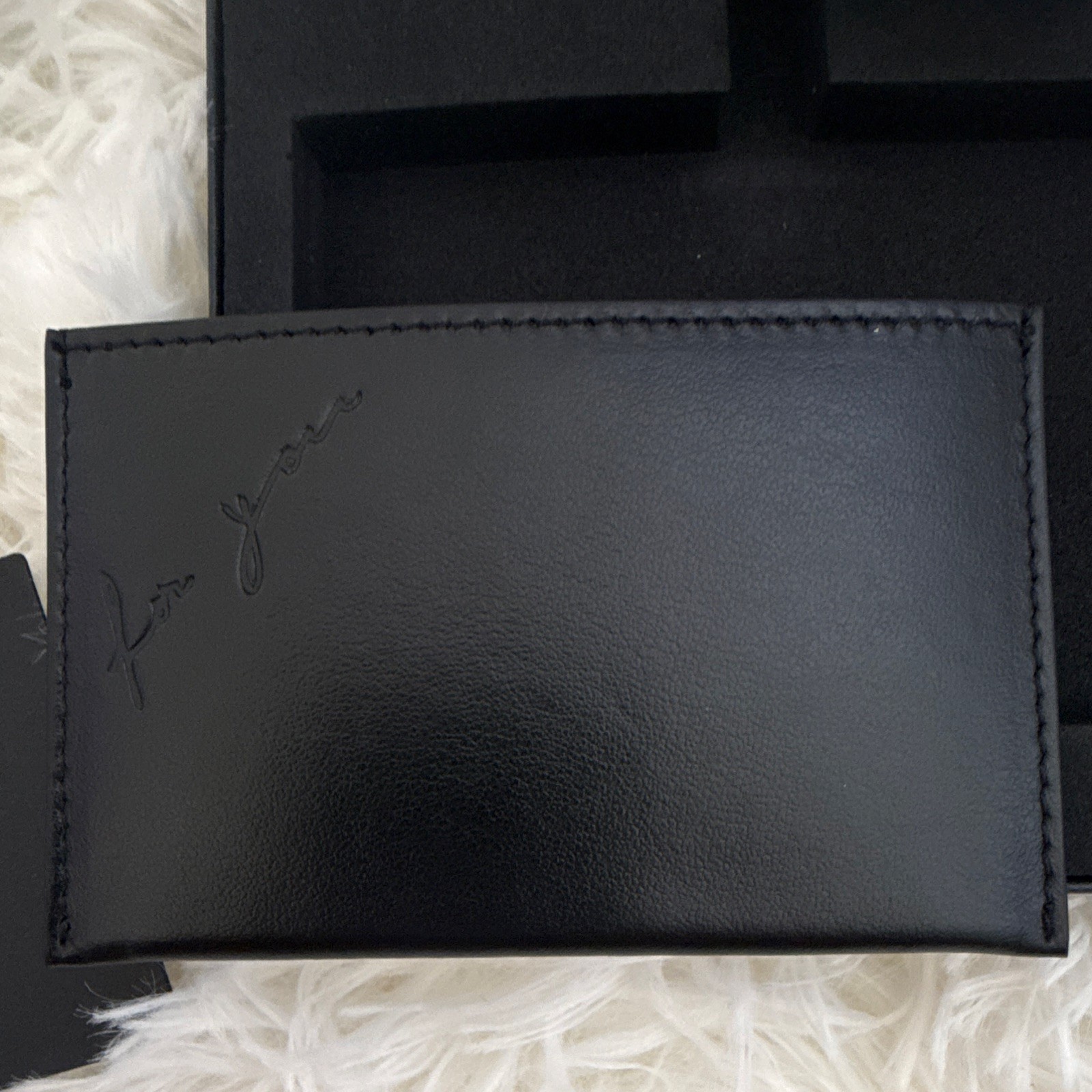 Saint Laurent Black YSL Logo Cardholder Card Wallet for Women w/ Box Dust Bag