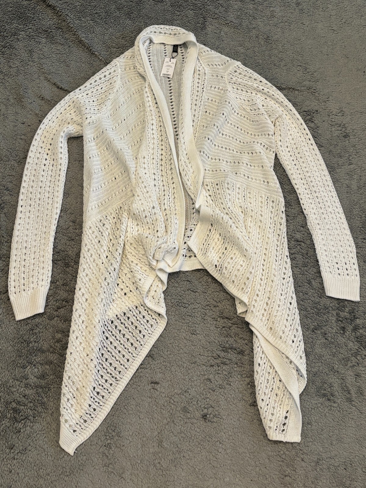 NWT White House Black Market Open Crochet Cover-Up Long White Womens Small