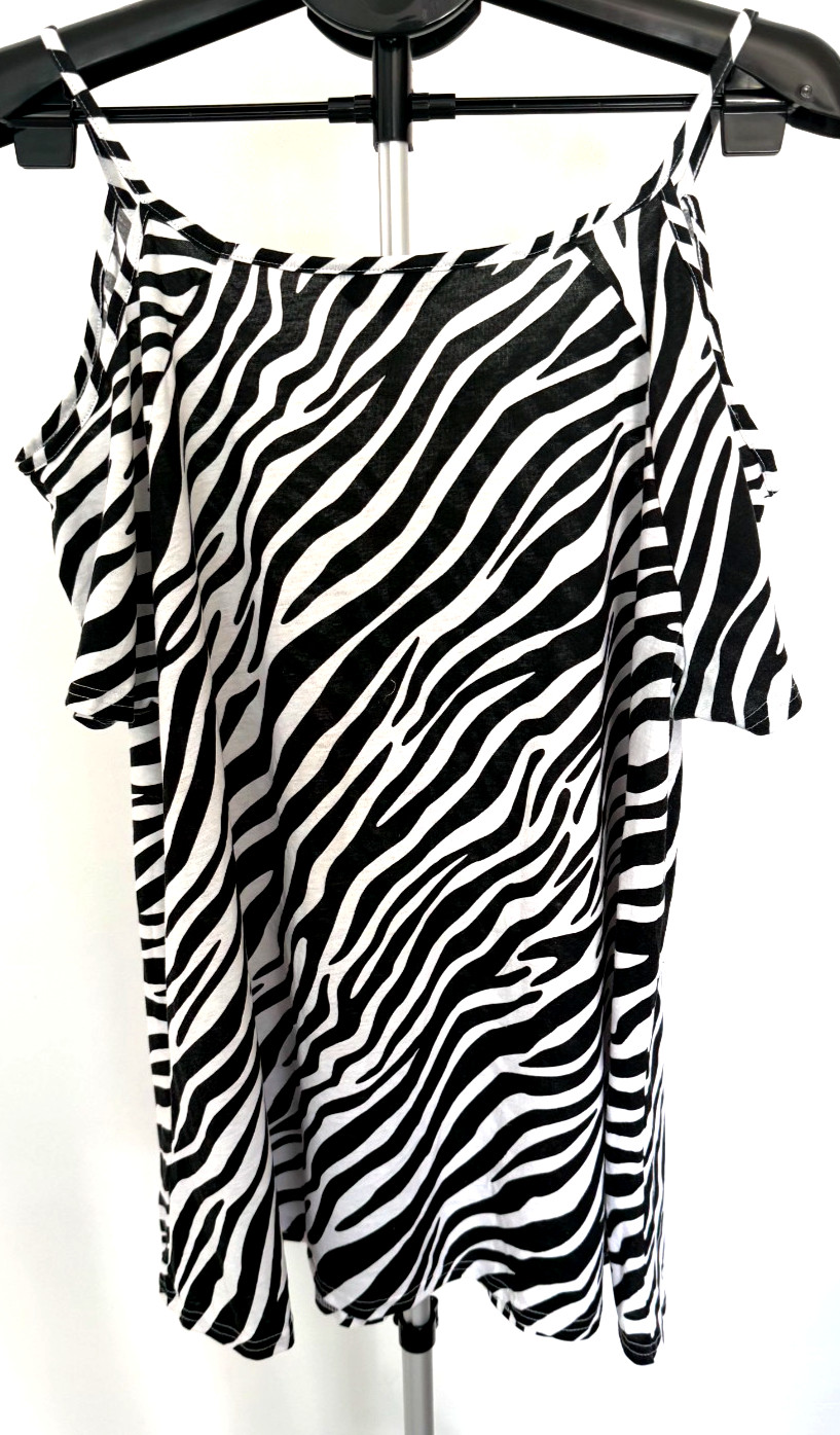 Yours Clothing Zebra Print Cold Shoulder Cowl Neck Blouse Top Plus Size 20