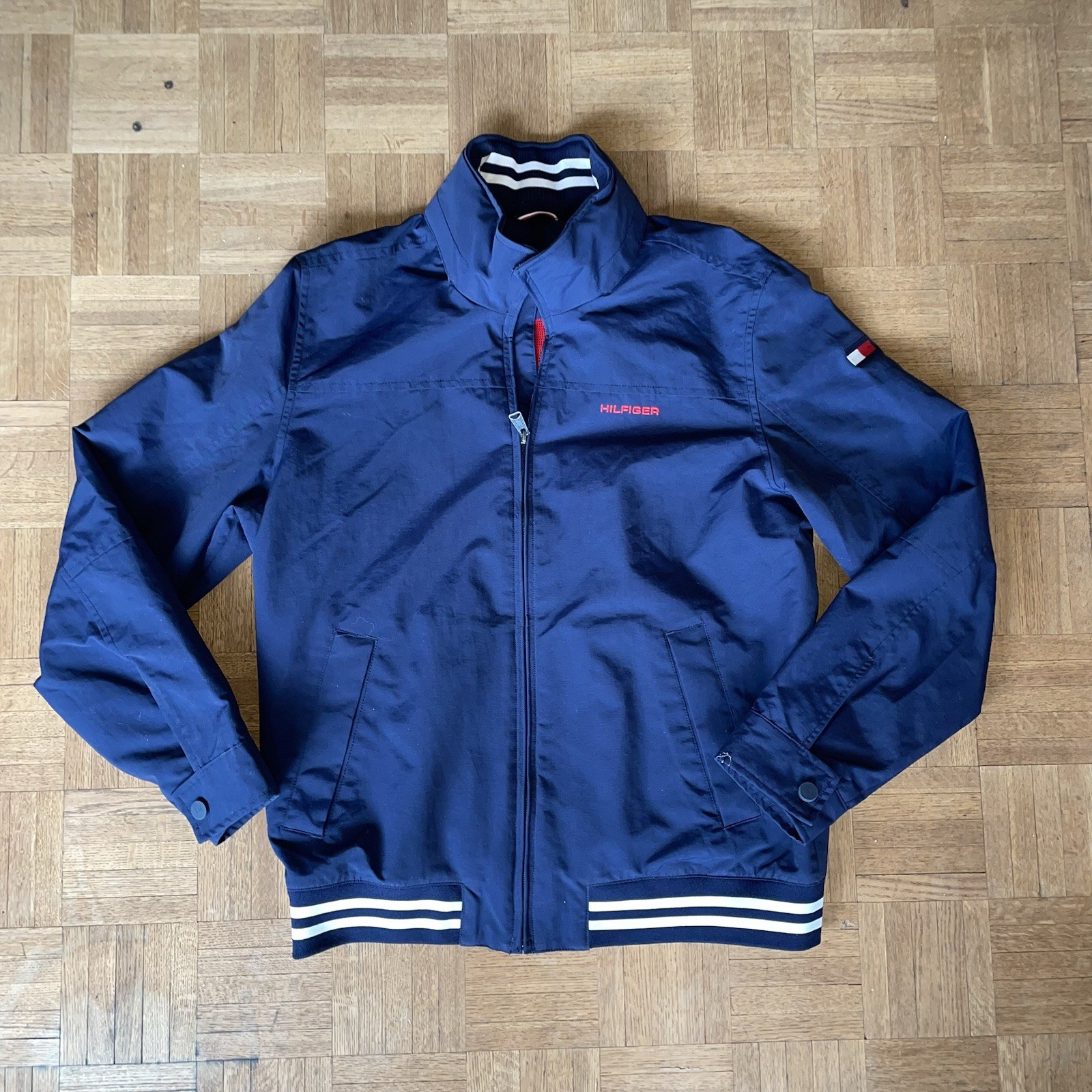 Tommy Hilfiger Men’s Lightweight Waterproof Regatta Jacket Navy Mens Size M