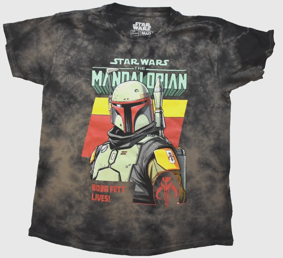 Star Wars Youth Boys The Mandalorian Boba Fett Lives Poster Shirt New S-XL