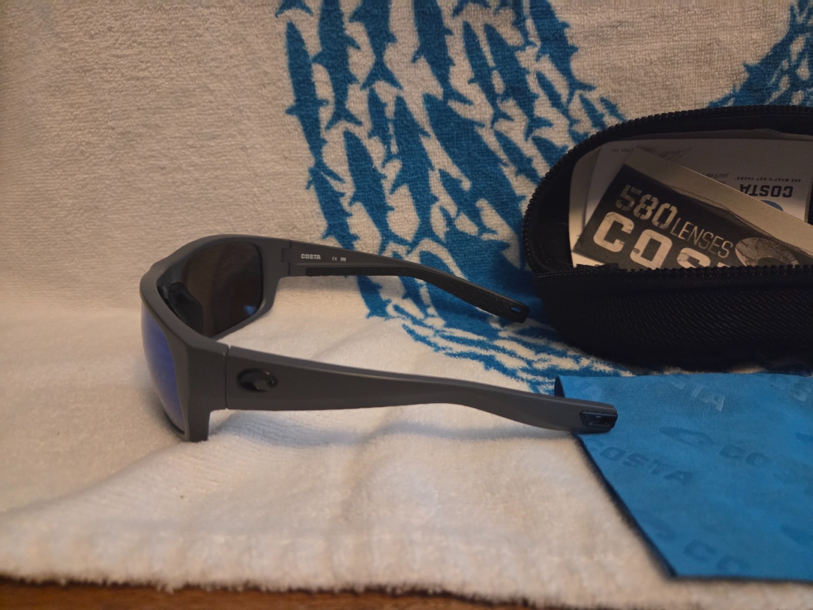 🕶️ Costa Del Mar Tico Sunglasses – Gray Frame / Blue Mirror 580P Polarized Lens