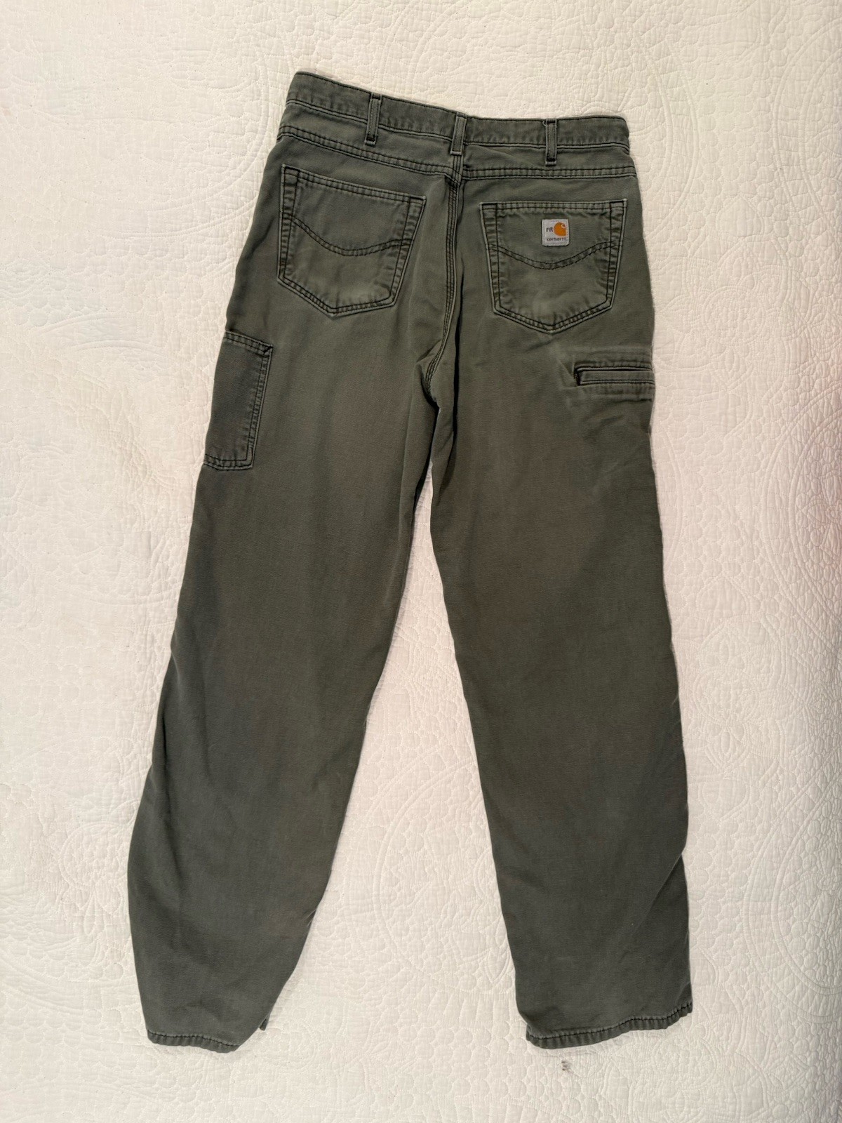 Carhartt FR Pants Mens 33×34 Green FRB159 MOS Fire Resistant Vintage Mexico