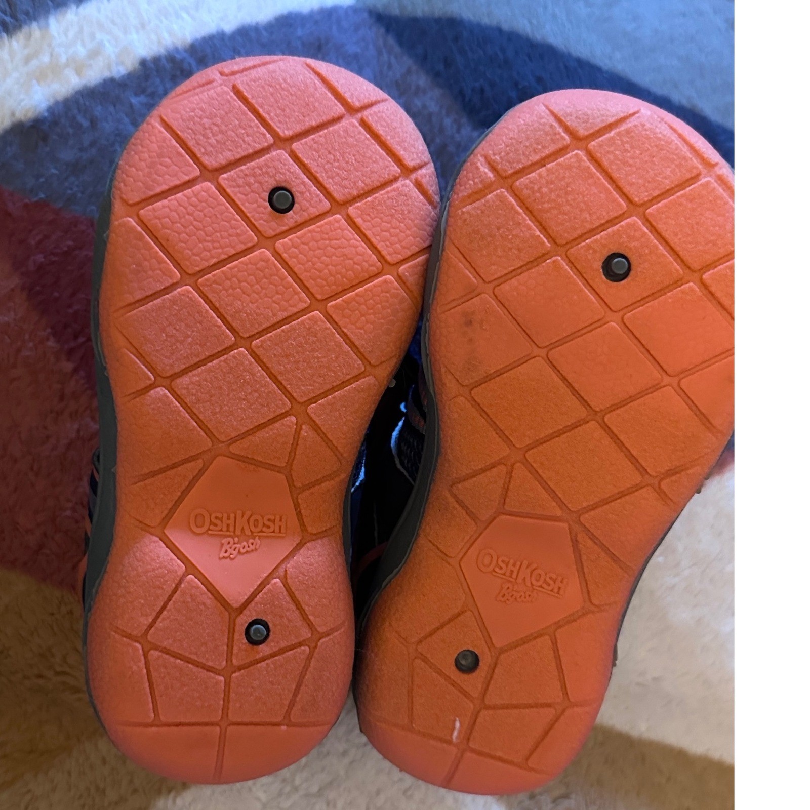 OshKosh Bgosh Kids Graphit-01 Navy Orange Athletic Sneakers Size 7 Toddler
