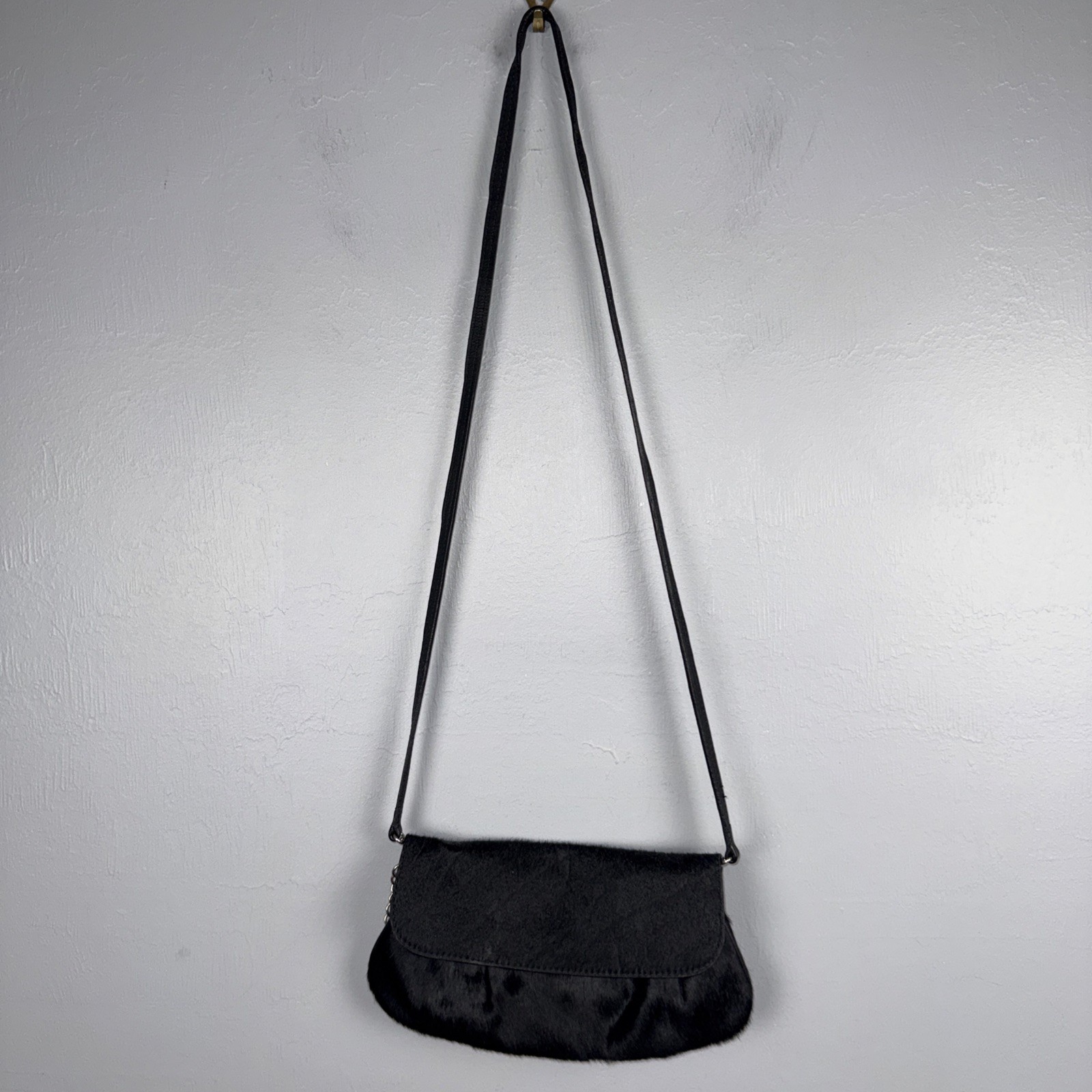Maurizio Taiuti Clutch Purse Black Calf Hair EUC *READ