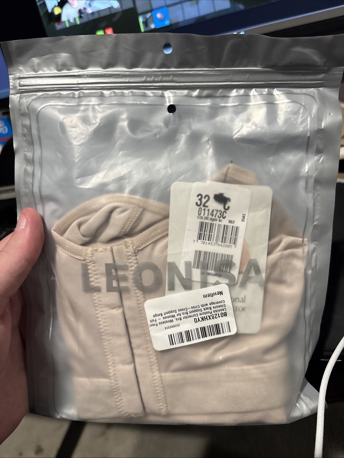 LEONISA Women Multi Function Back Support Posture Bra 011473C Beige 32C NEW