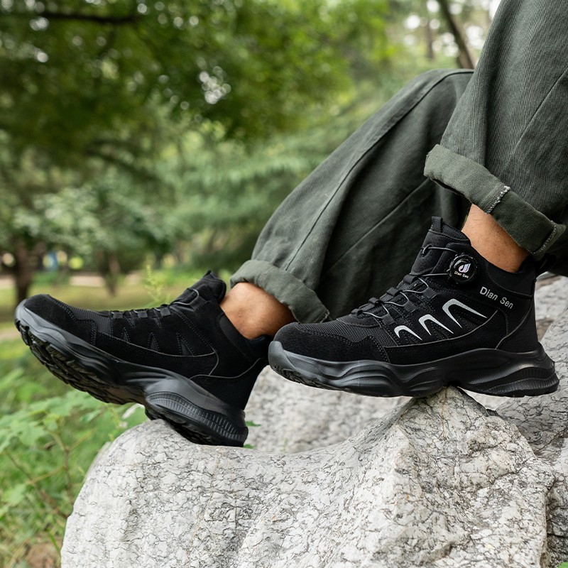 Men Work Boots Safety Shoes Anti-puncture Indestructible Steel Toe Shoes