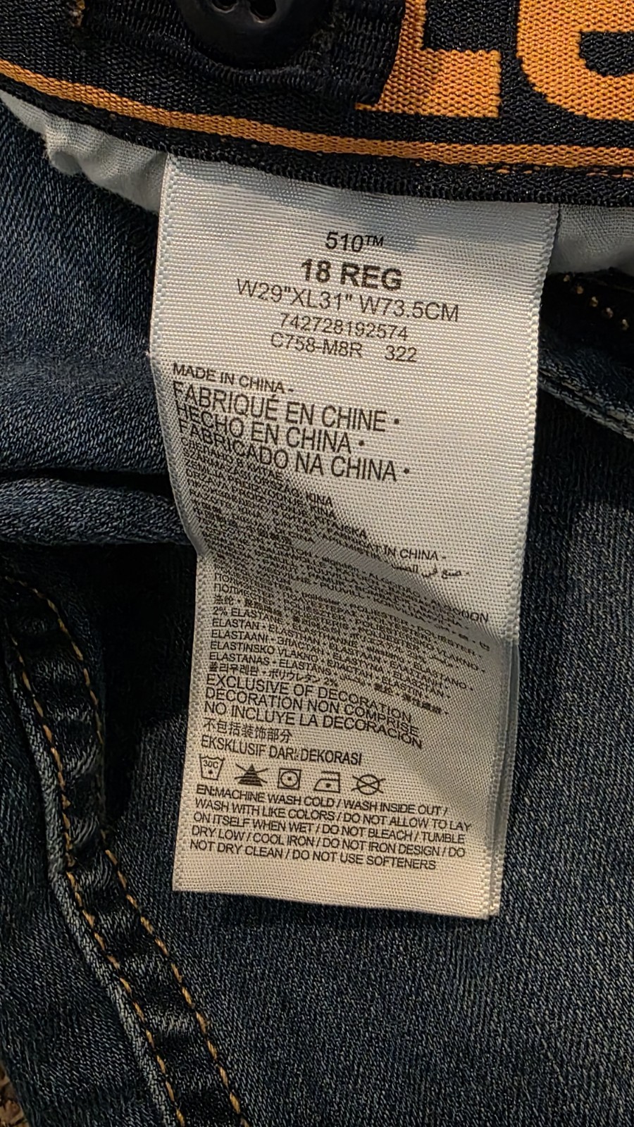 LEVIS 510 Size 29×31 18 Regular Youth Boys Jeans Stretch