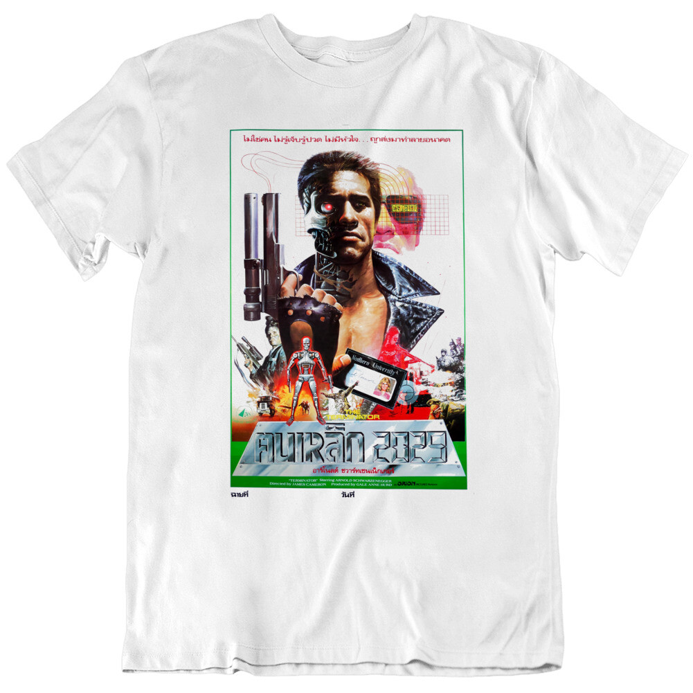 Retro 80’s Movie Terminator Thai Movie Poster Fan T Shirt