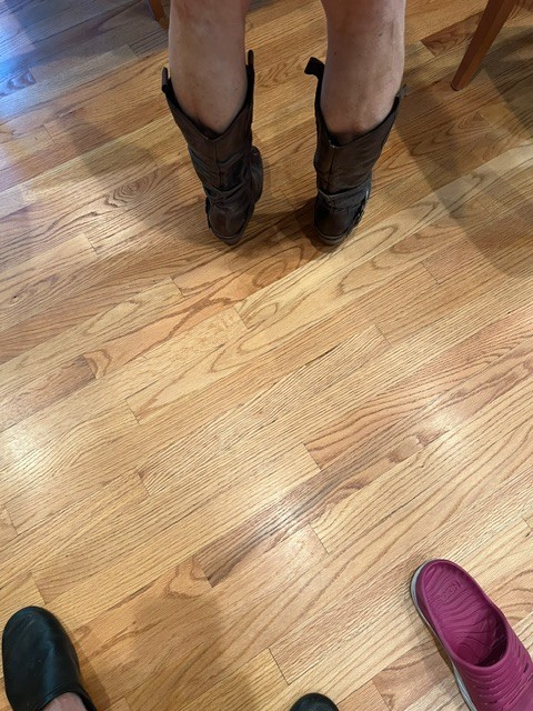 Cowboy women distressed leather brown boots 6M Made in Brazil