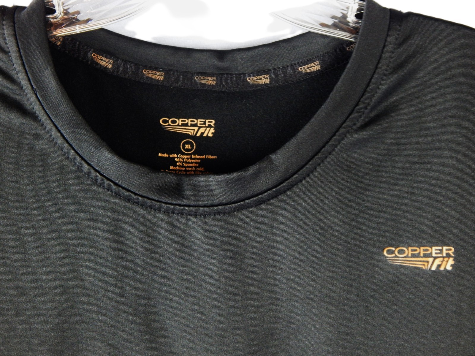 COPPER FIT Pull Over Shirt Men XL BLACK Performance Base Layer Moisture Wick