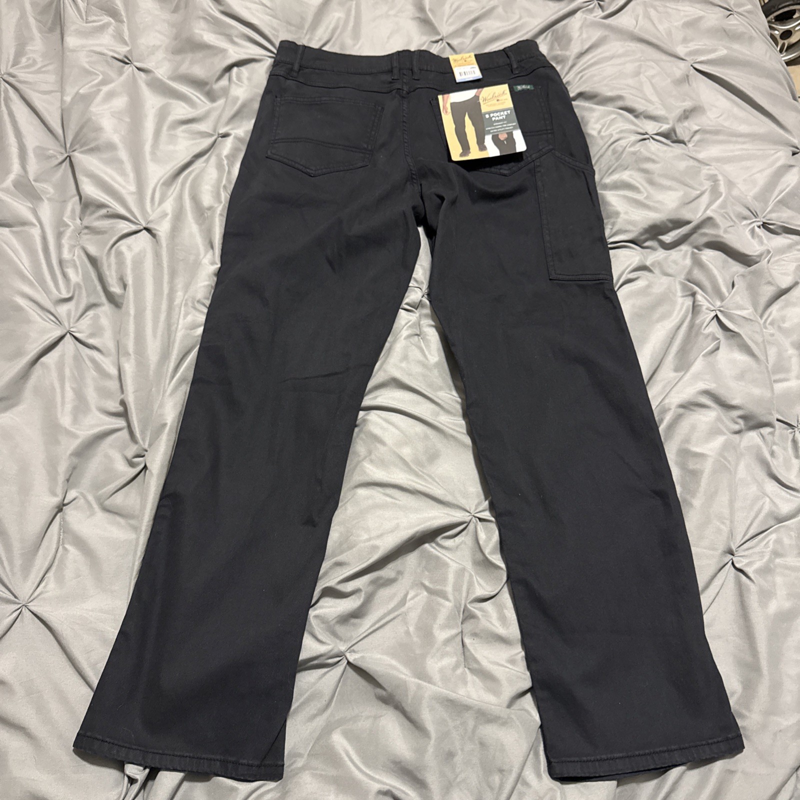 WOOLRICH MEN’S CANVAS 5 POCKET PANTS Black 32 Waist 30 Length Straight fit 32×30