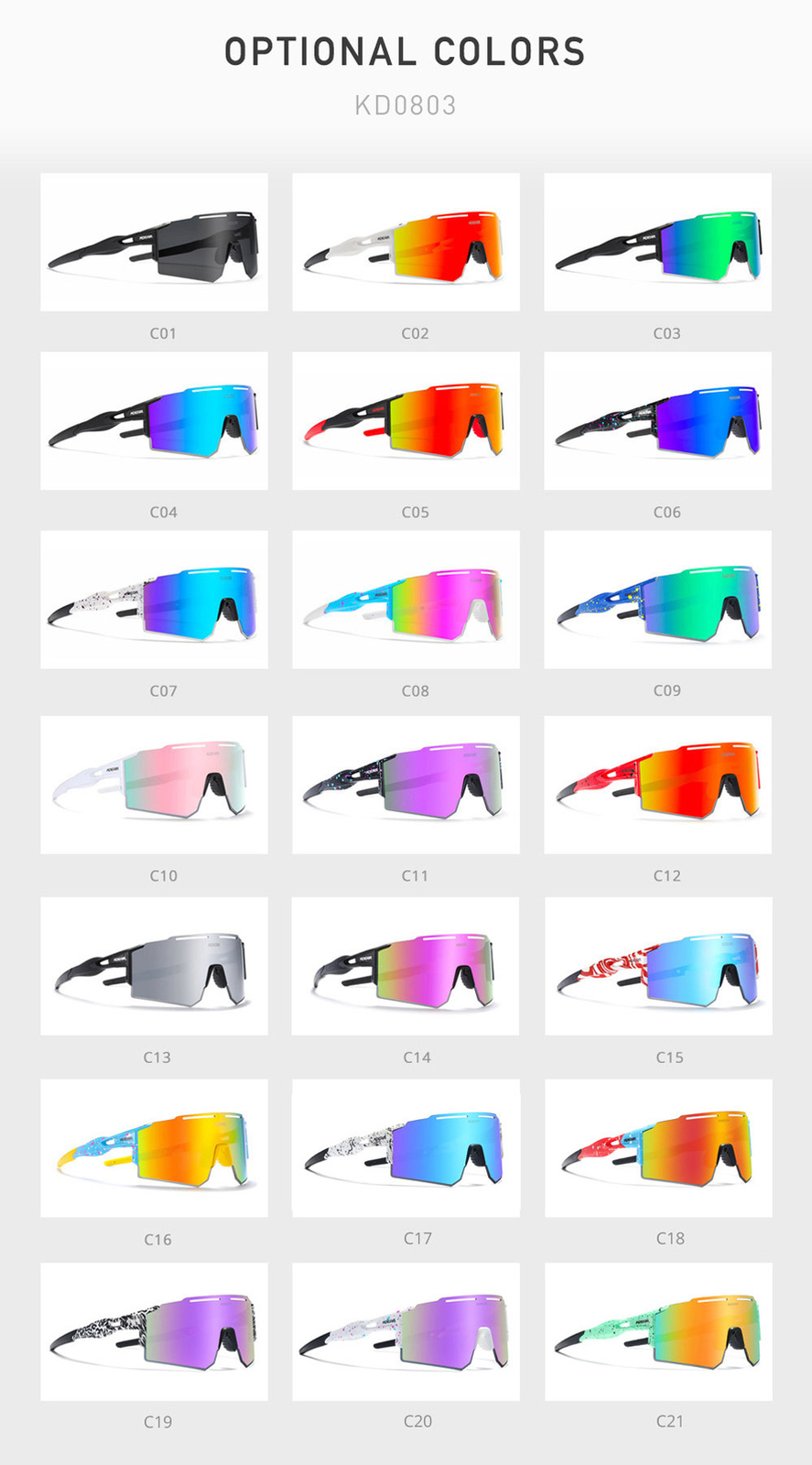 KDEAM Polarized Sunglasses Men&Women TR90 Outdoor Glasses Cycling Sports Goggles