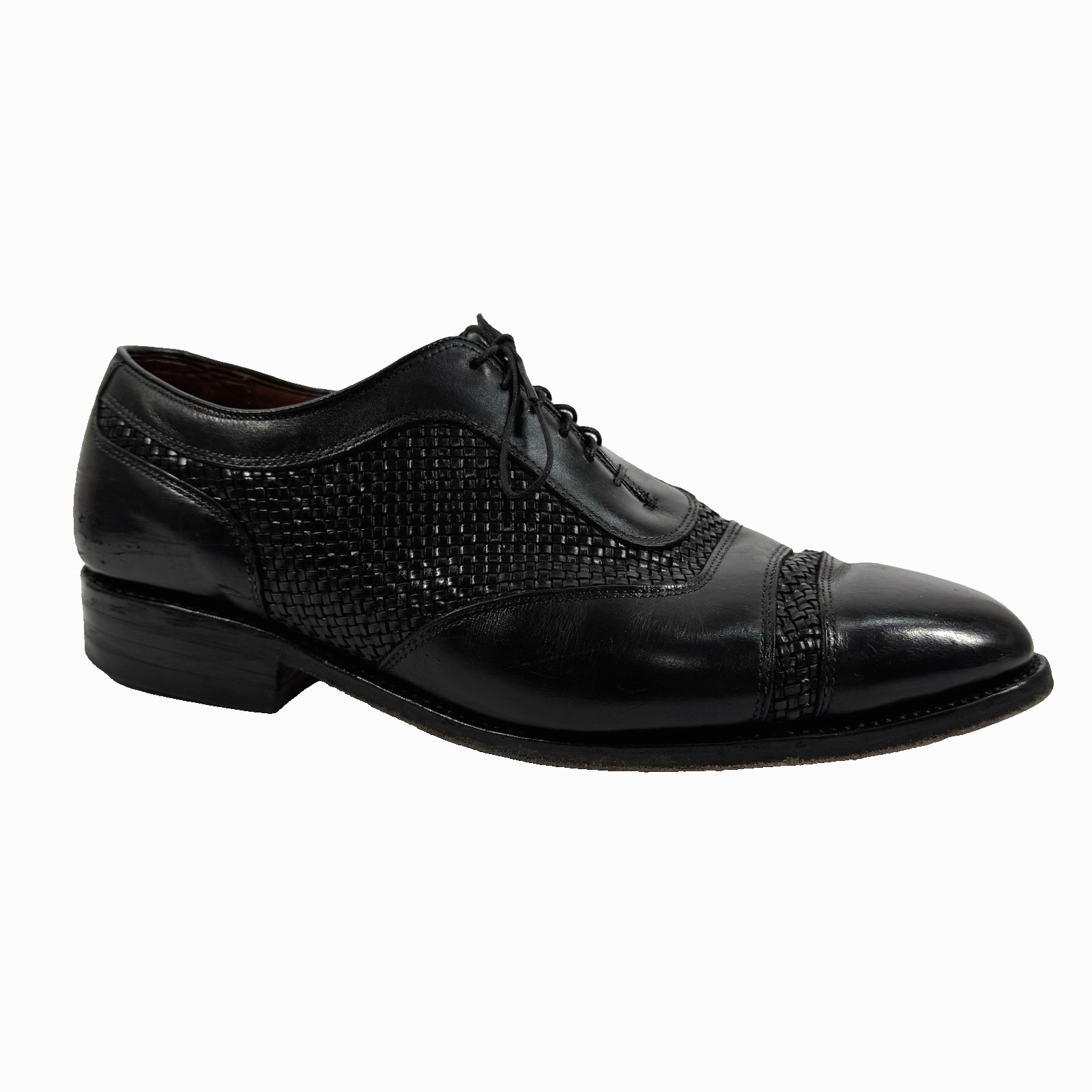 Allen Edmonds Mens Winhall Woven Leather Dress Shoes Size 9.1/2 38 Black READ