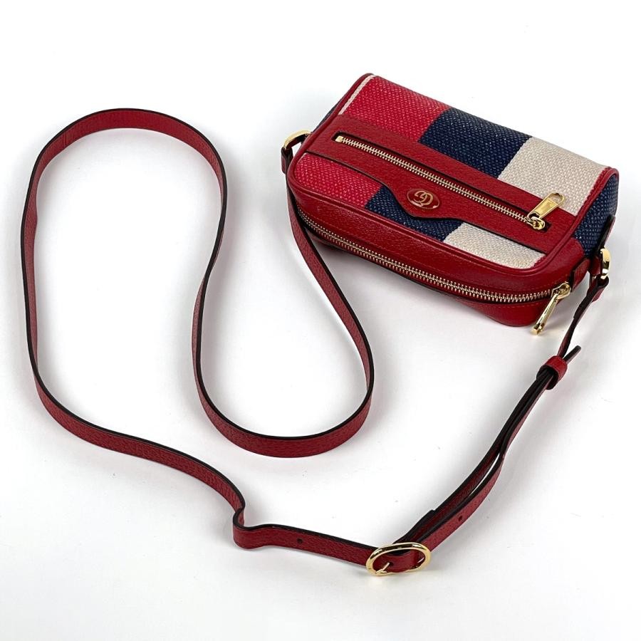 Gucci Canvas Leather Red Blue White Shoulder Bag 517350 #BS2970