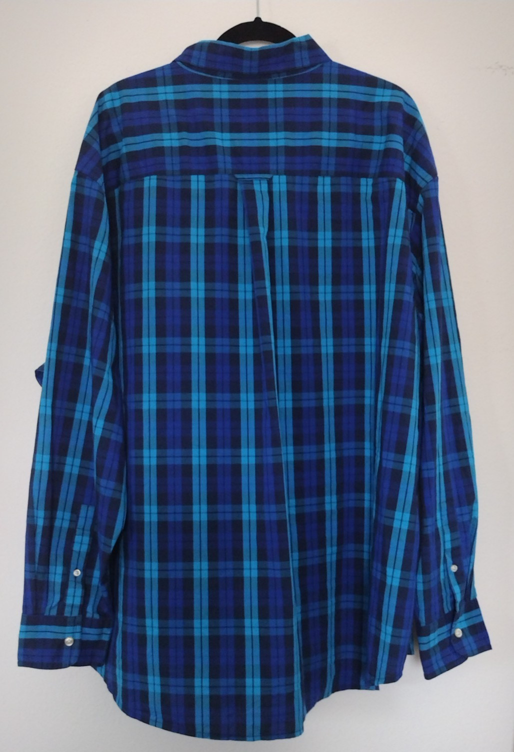 Men’s CHAPS STRETCH EASY CARE PLAID SHIRT Size 3XB LOGO ONE POCKET LONG SLEEVE