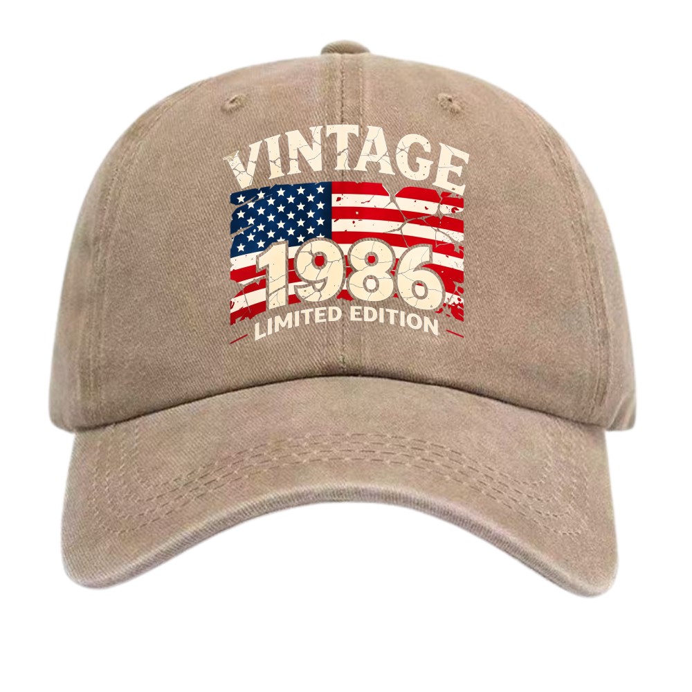 Born 1986 Vintage Limited Edition American Flag Patriotic Baseball Cap
