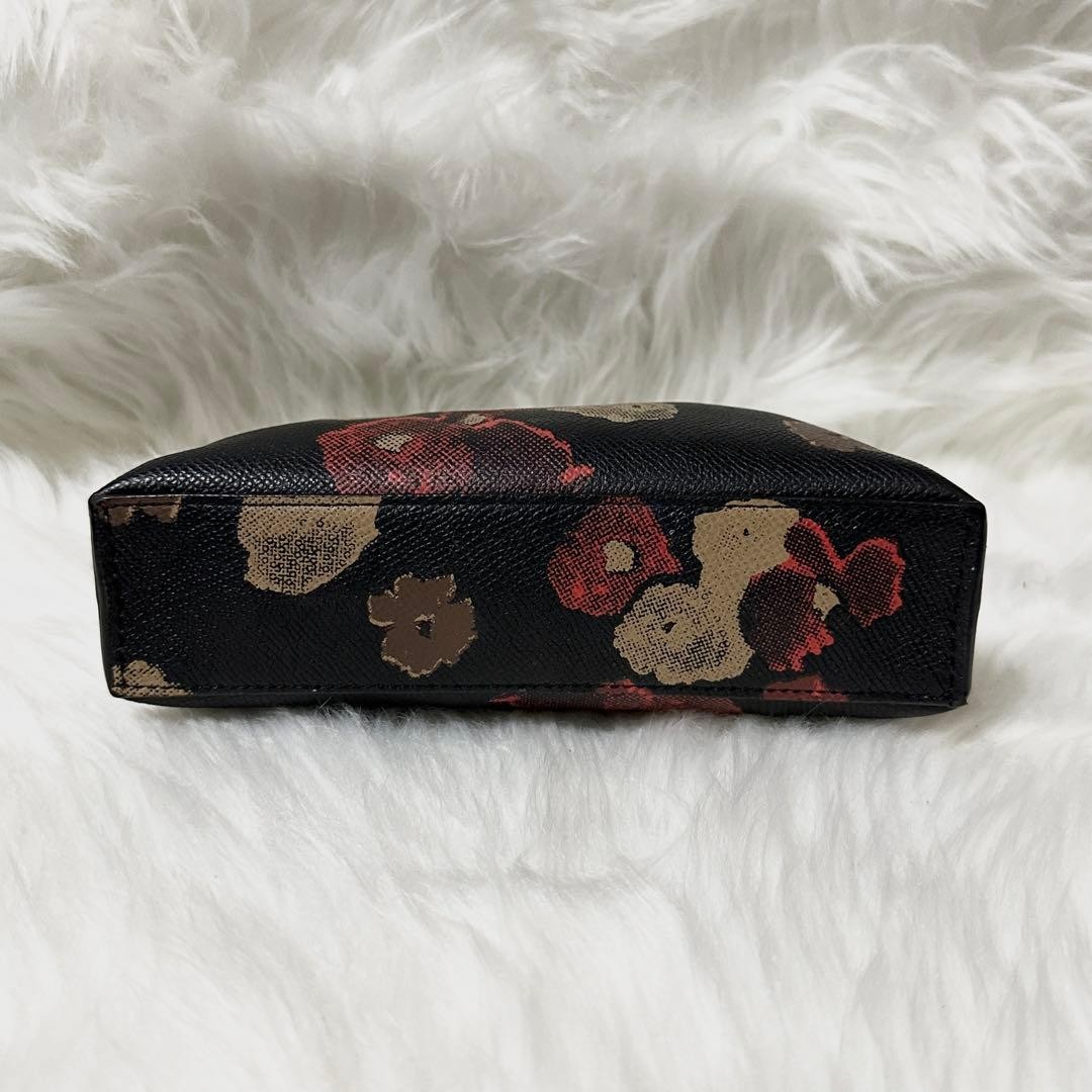 COACH Leather Pouch Multi case Allover Pattern Logo Black
