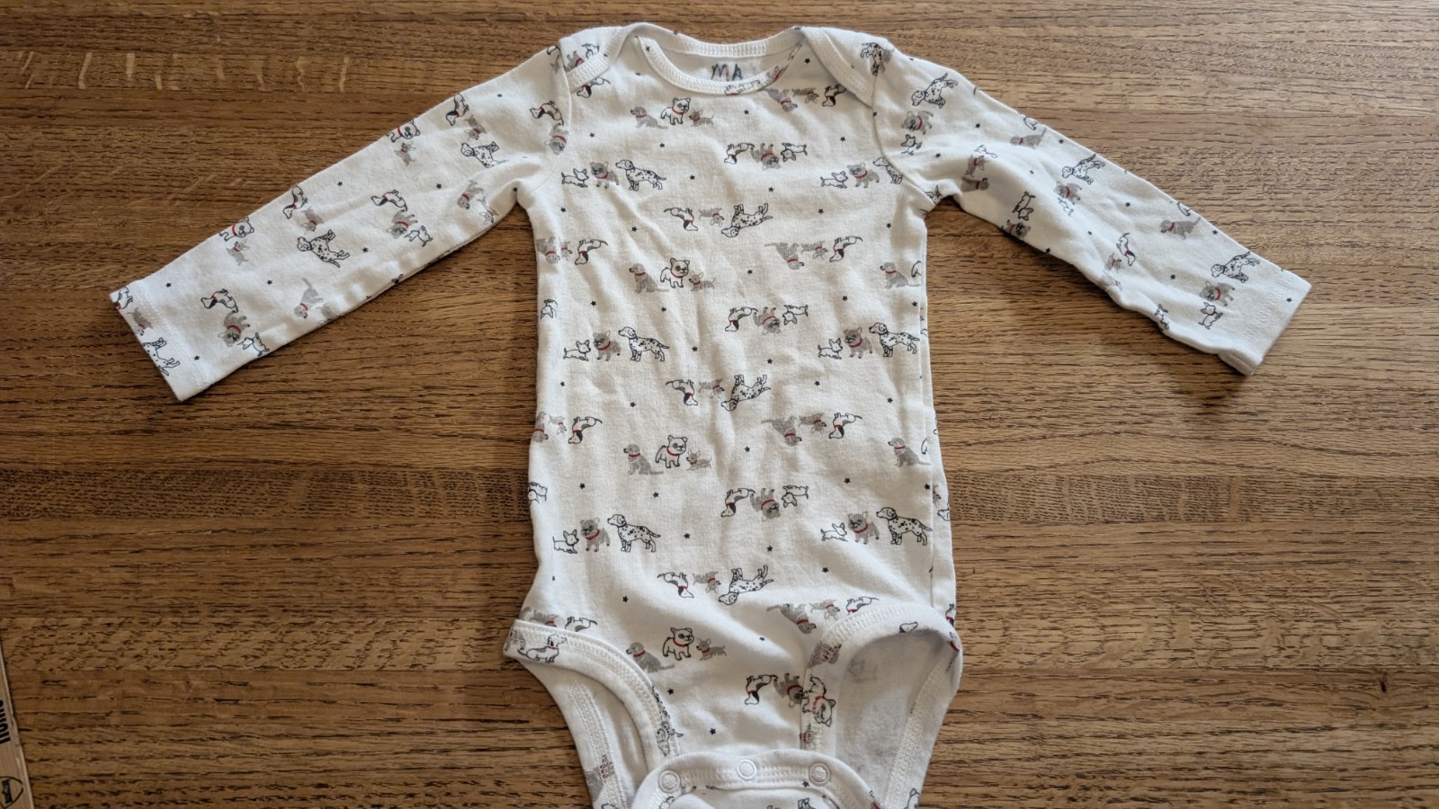 Carter’s Simple Joys Baby Unisex Size 12 Months Cotton White Dogs Bodysuit