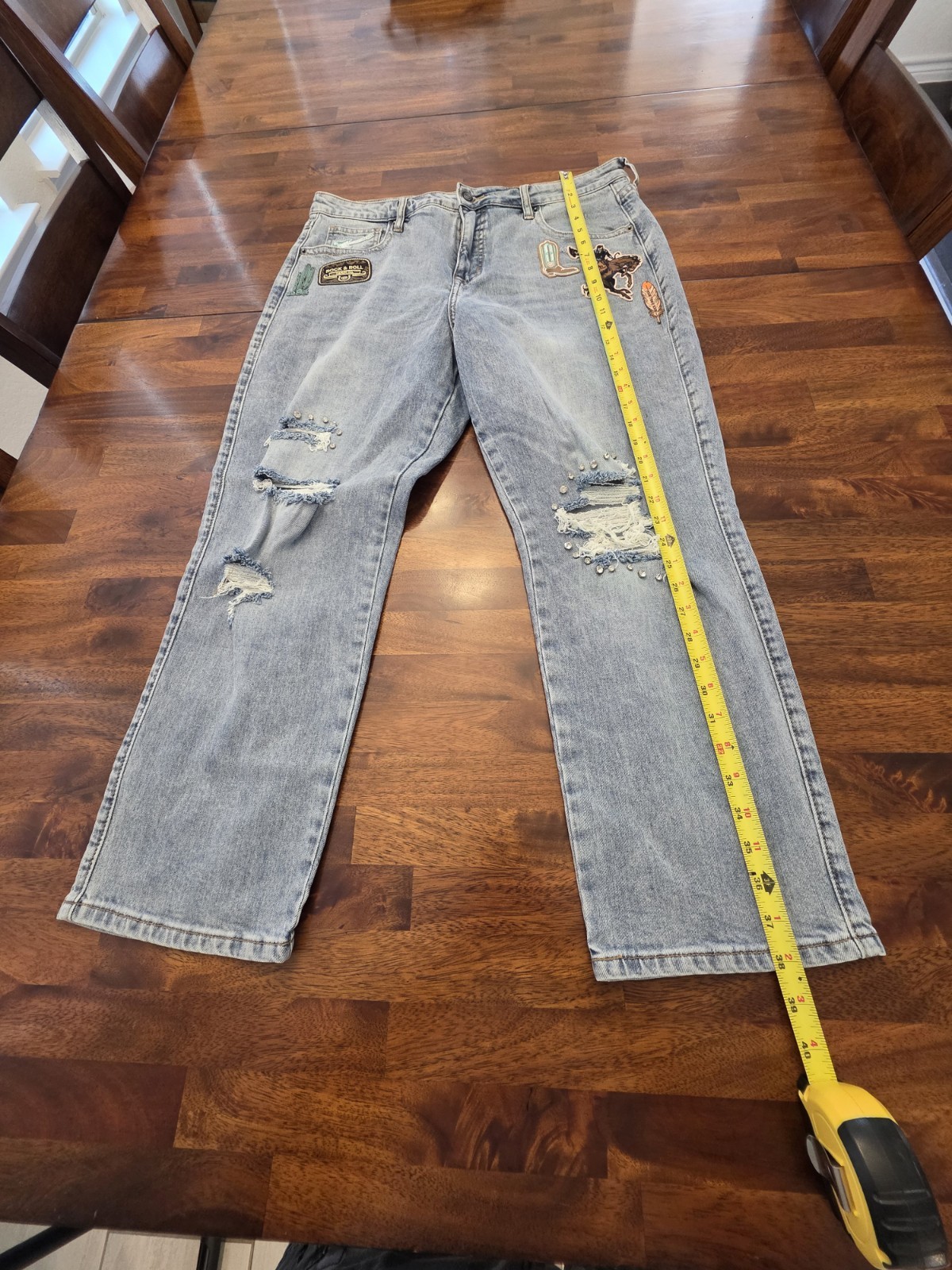 Rock and Roll Denim Womens 36×27 High Rise Straight Cropped Jeans